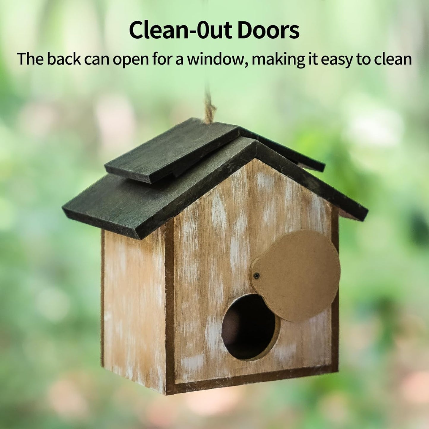 Topadorn Wooden Bird house Hanging Outdoor,Eco Friendly Materials and 