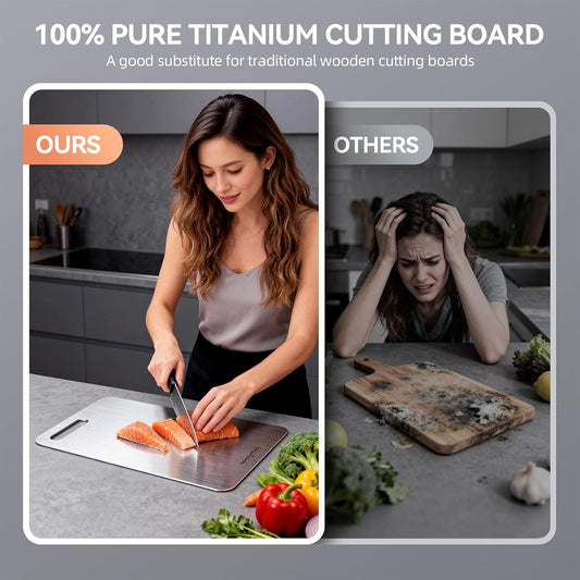 Titanium Cutting Boards Set of 3, 100% Pure Titanium Kitchen Cutting B