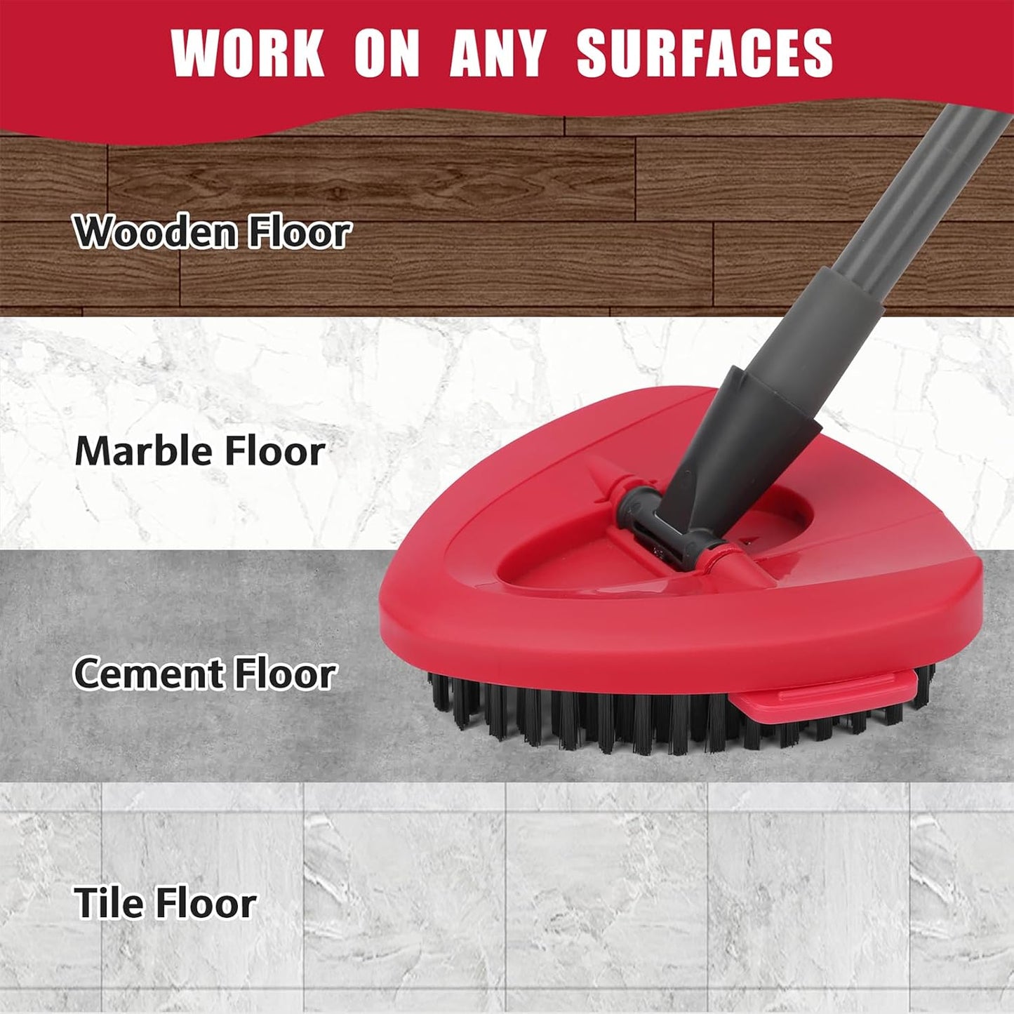2 Pack Scrub Brush Replacement Head for O Cedar EasyWrin Spin Mop 1 Tank System, Spin Mop Replace Head Base, Shower Floor Scrubber, Hard Bristle Cleaning Brush for Bathroom Kitchen Wall Tile
