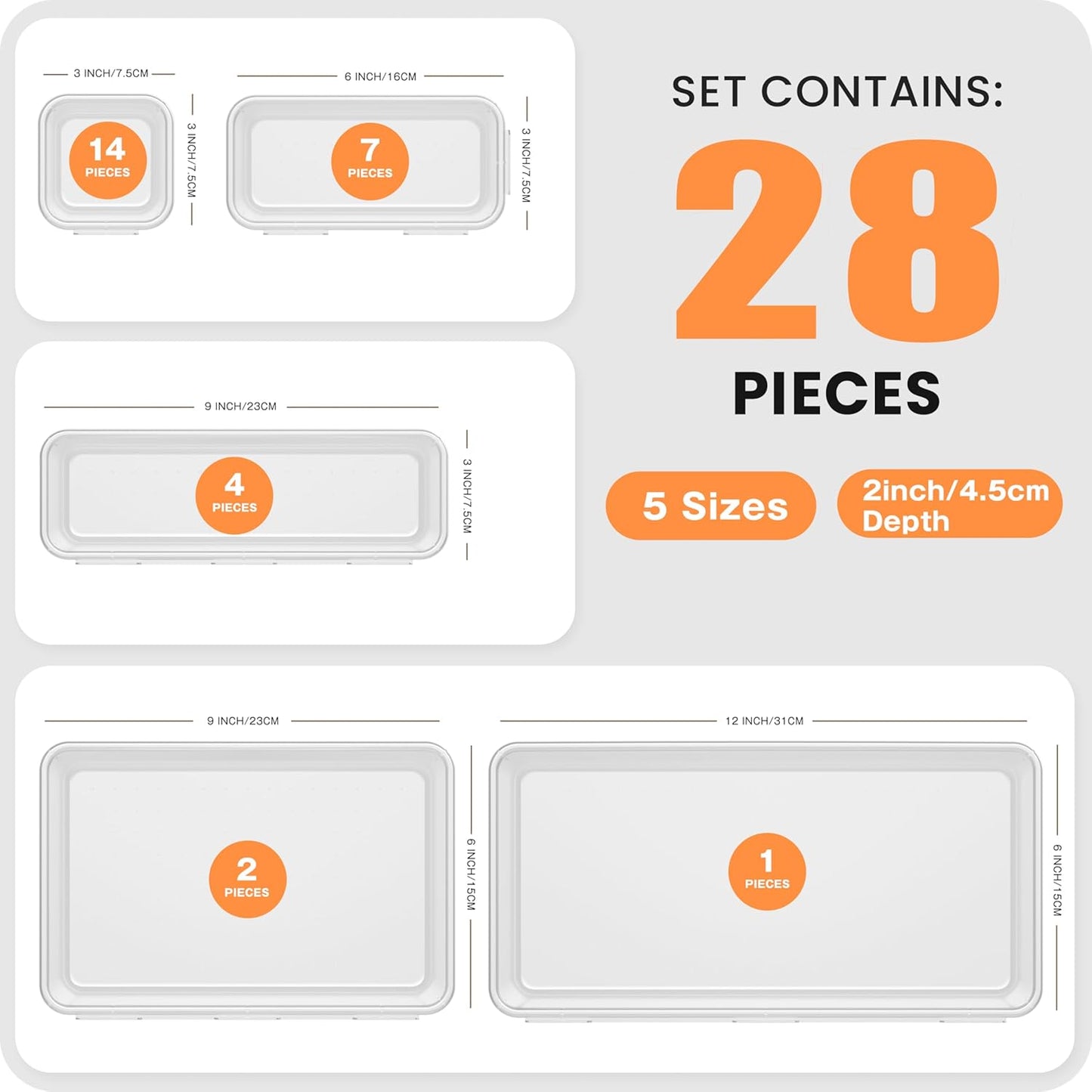 【Military Grade】A-LuGei Drawer Organizer, 【𝟱𝗦𝗶𝘇𝗲】 Makeup organize