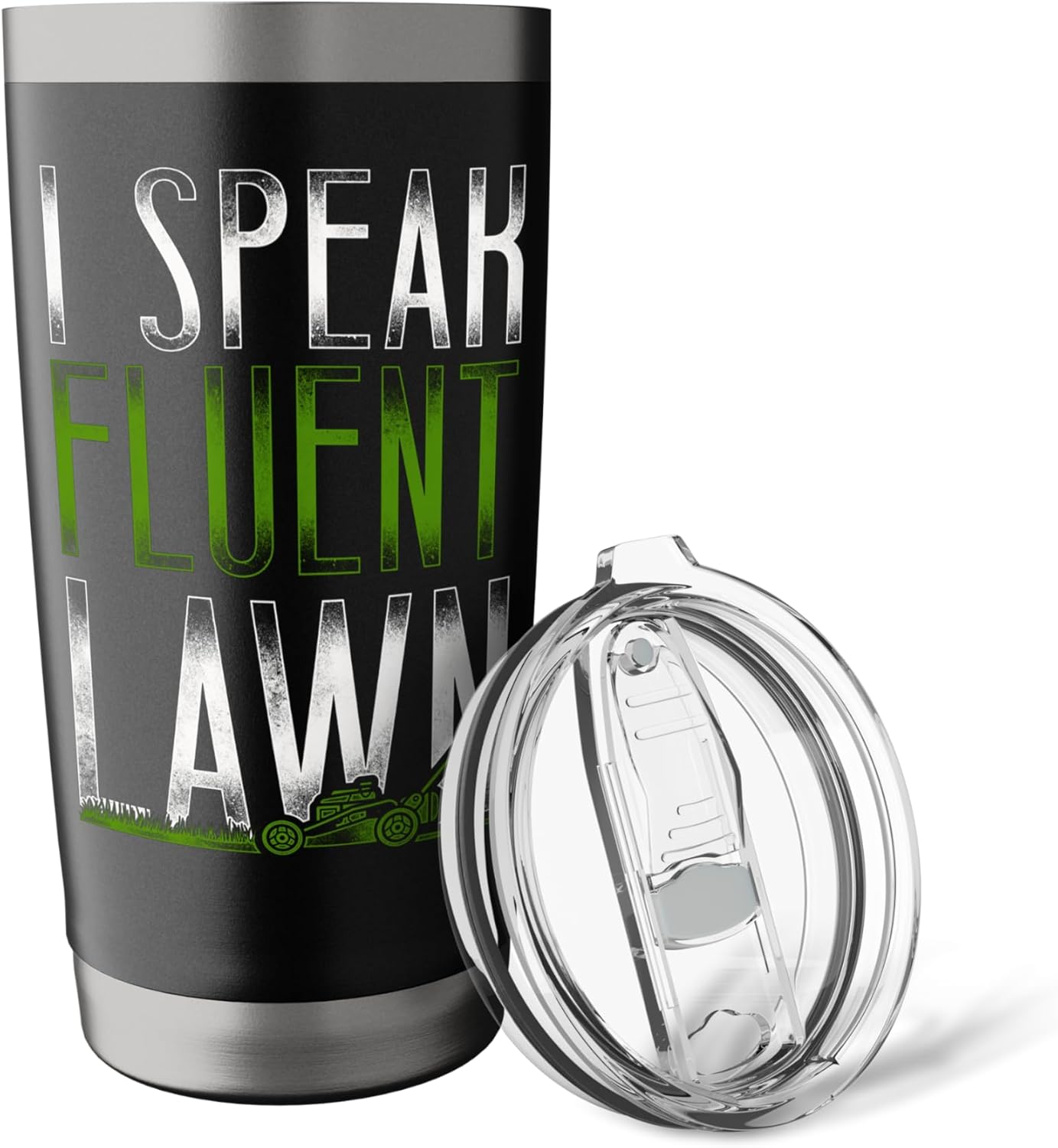 Lawn Mower Mowing Dad Father Landscaper Vintage I Speak Stainless Steel Insulated Tumbler