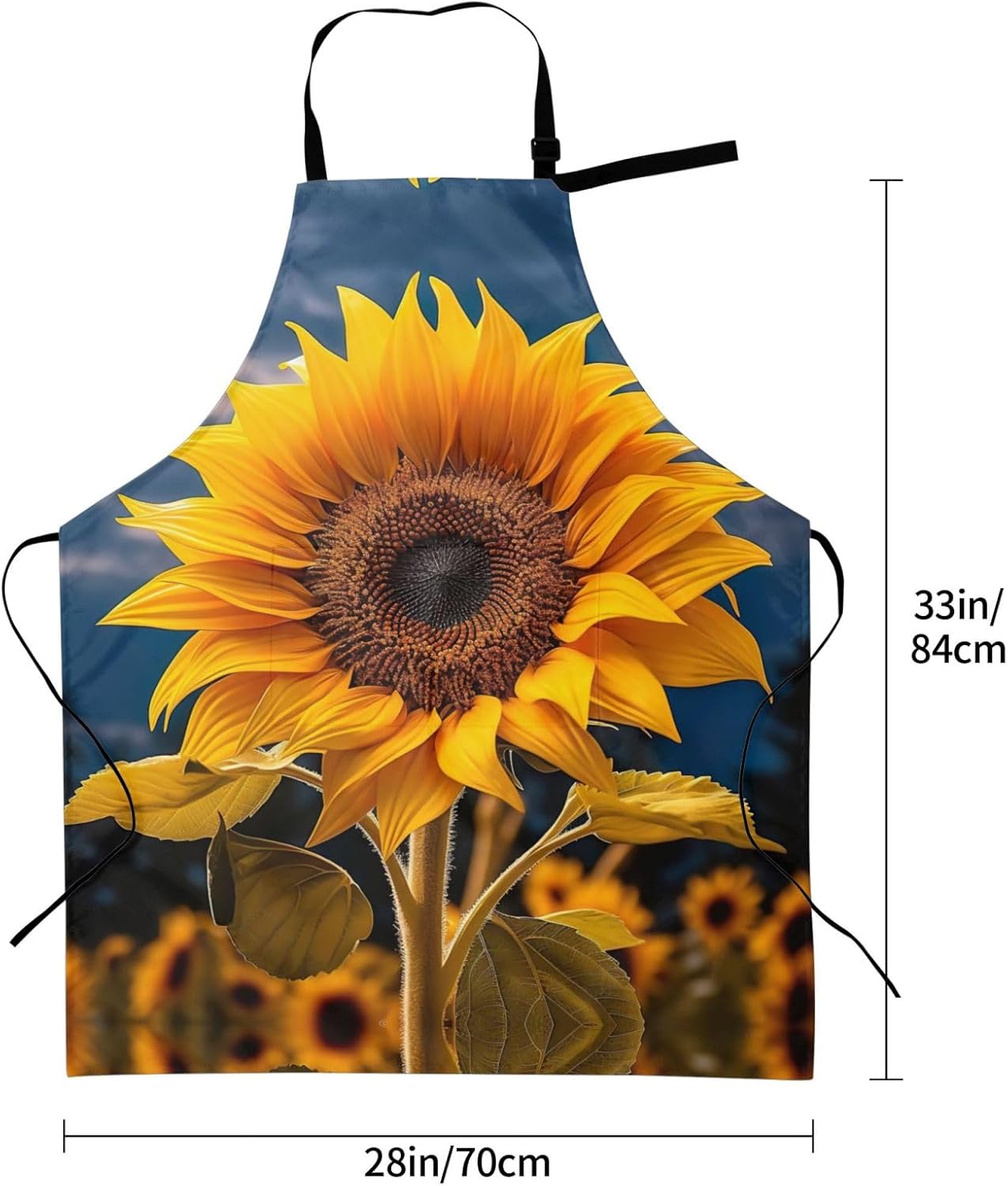 Beautiful sunflower 2 print Waterproof chef's apron with pocket apron for kitchen cooking baking barbecue and gardening