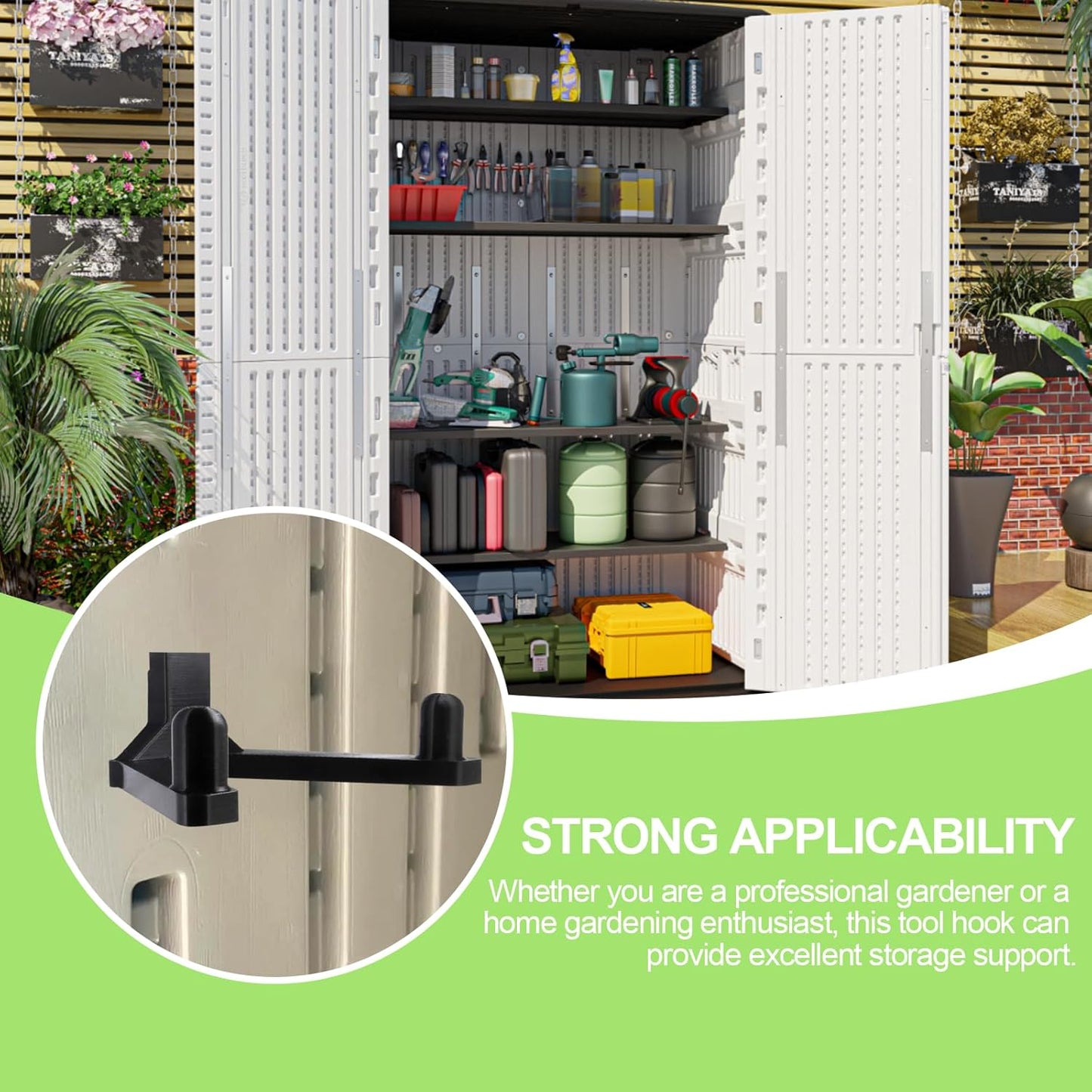 TMingQiEven Tool Hook Hooks for Garden tools Easy to install Durable Construction Maximizes Space Compatible with Suncast/Craftsman