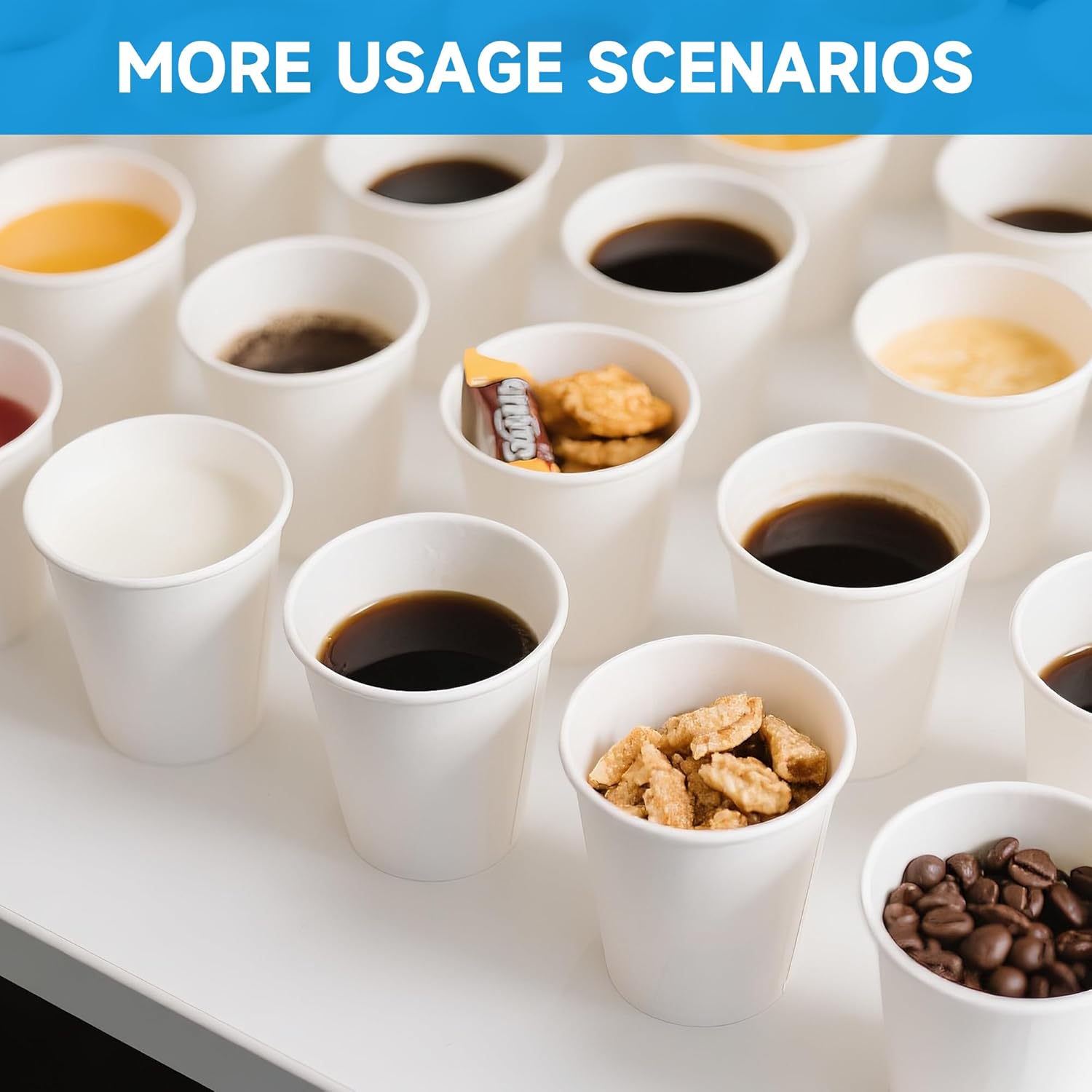 RACETOP 8 oz 500 Pack Disposable Paper Coffee Cups, Disposable Paper C