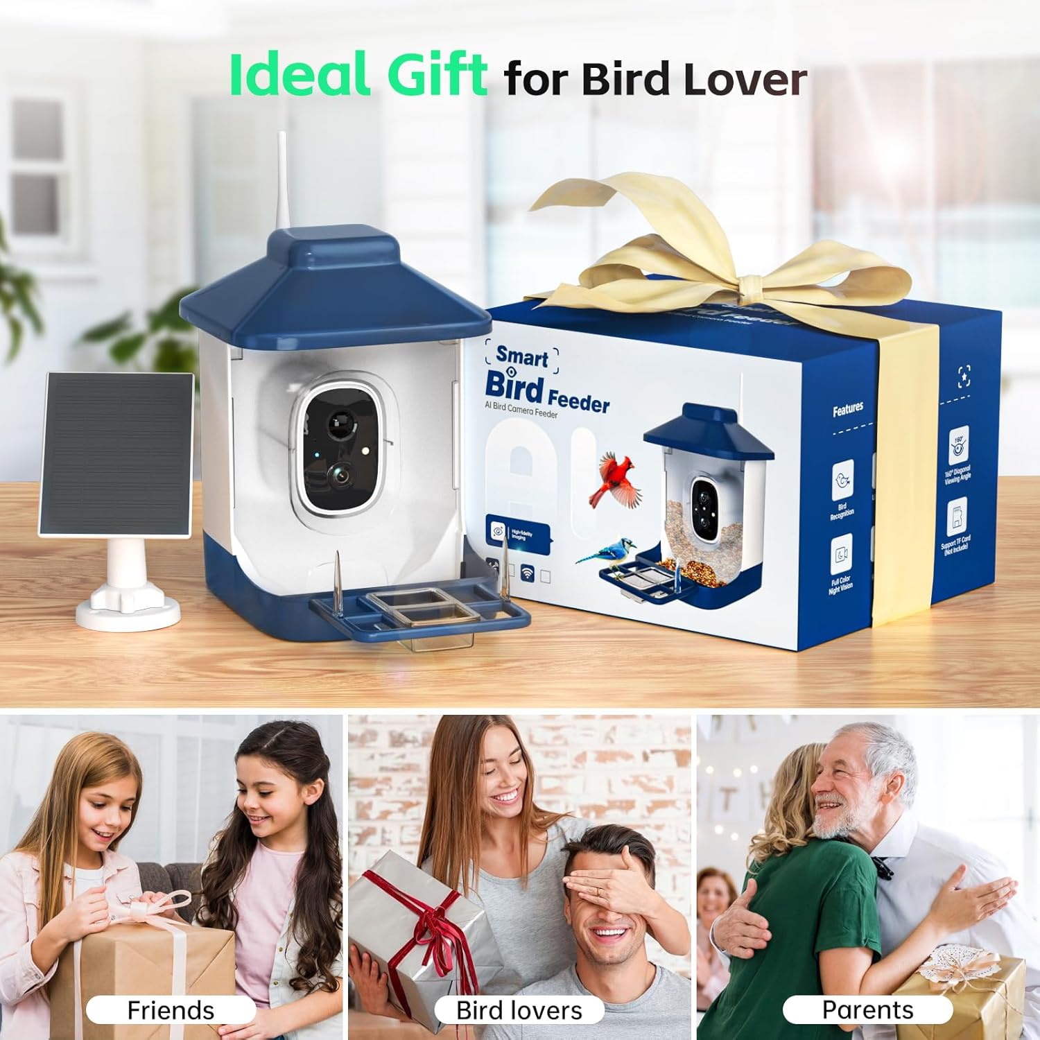 Bird Feeder with Camera, AI Bird Identification, Full HD Live Video, S