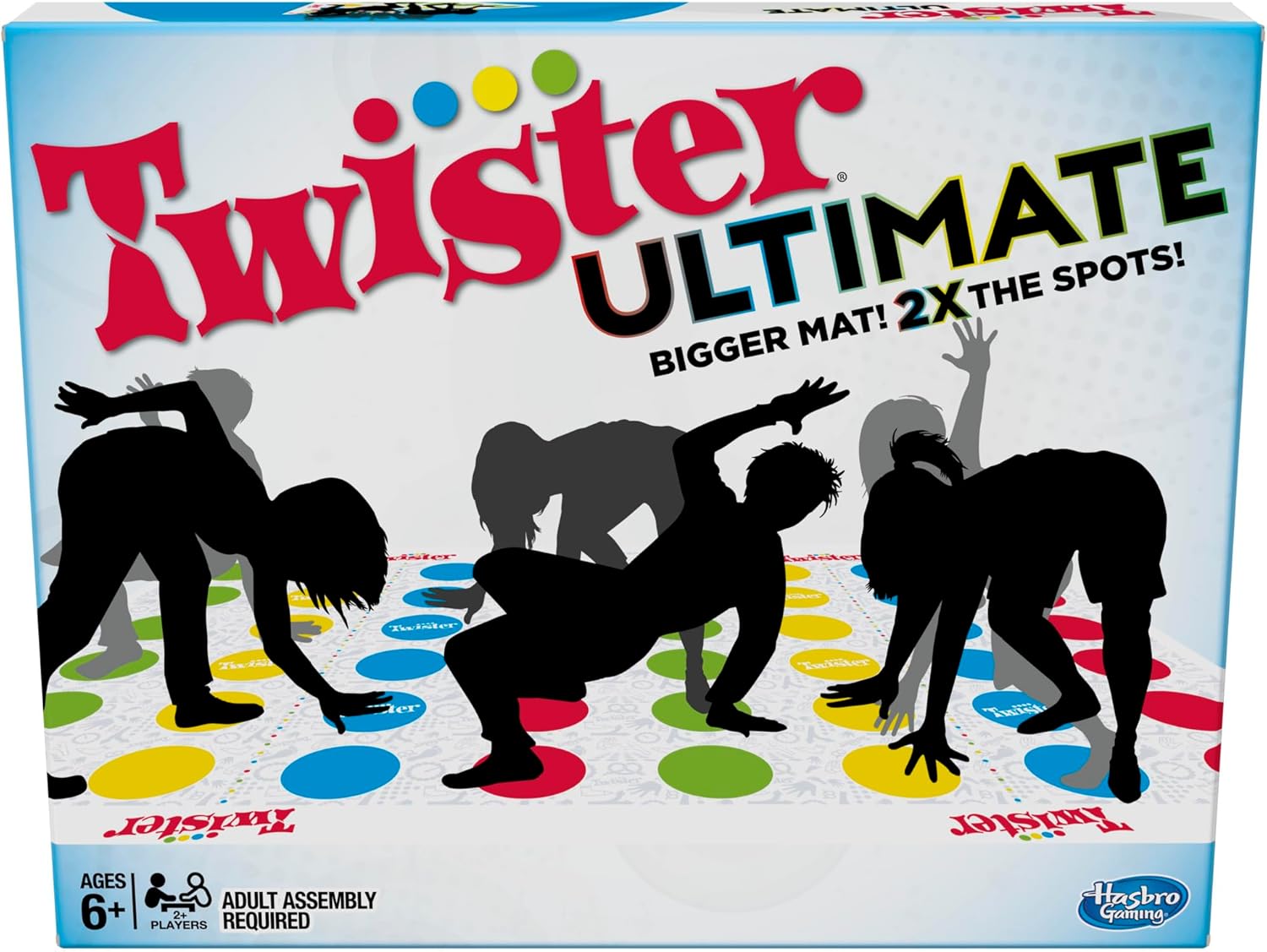Hasbro Gaming Twister Ultimate: Bigger Mat, More Colored Spots, Family