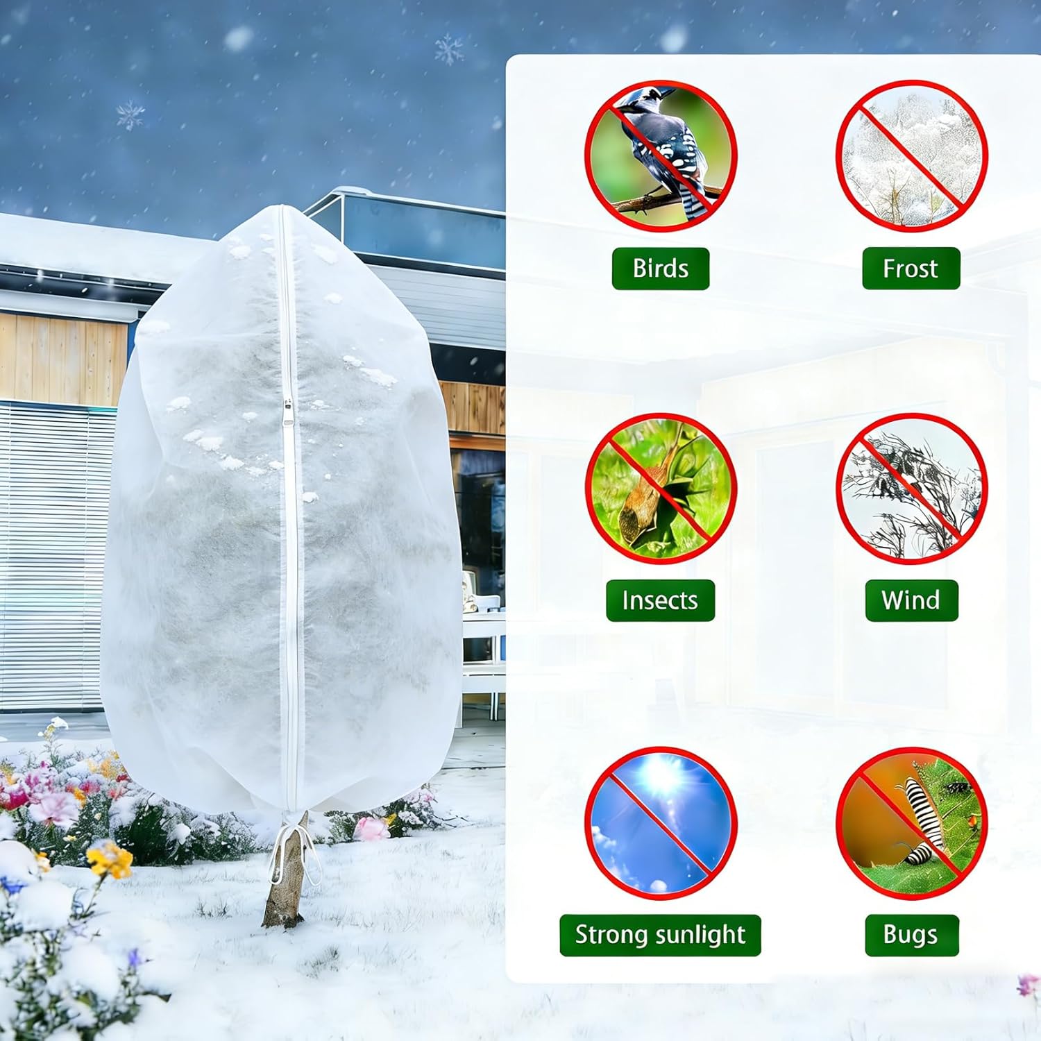 Plant Covers Freeze Protection-70"W x70"H Extra Large Frost Blankets f