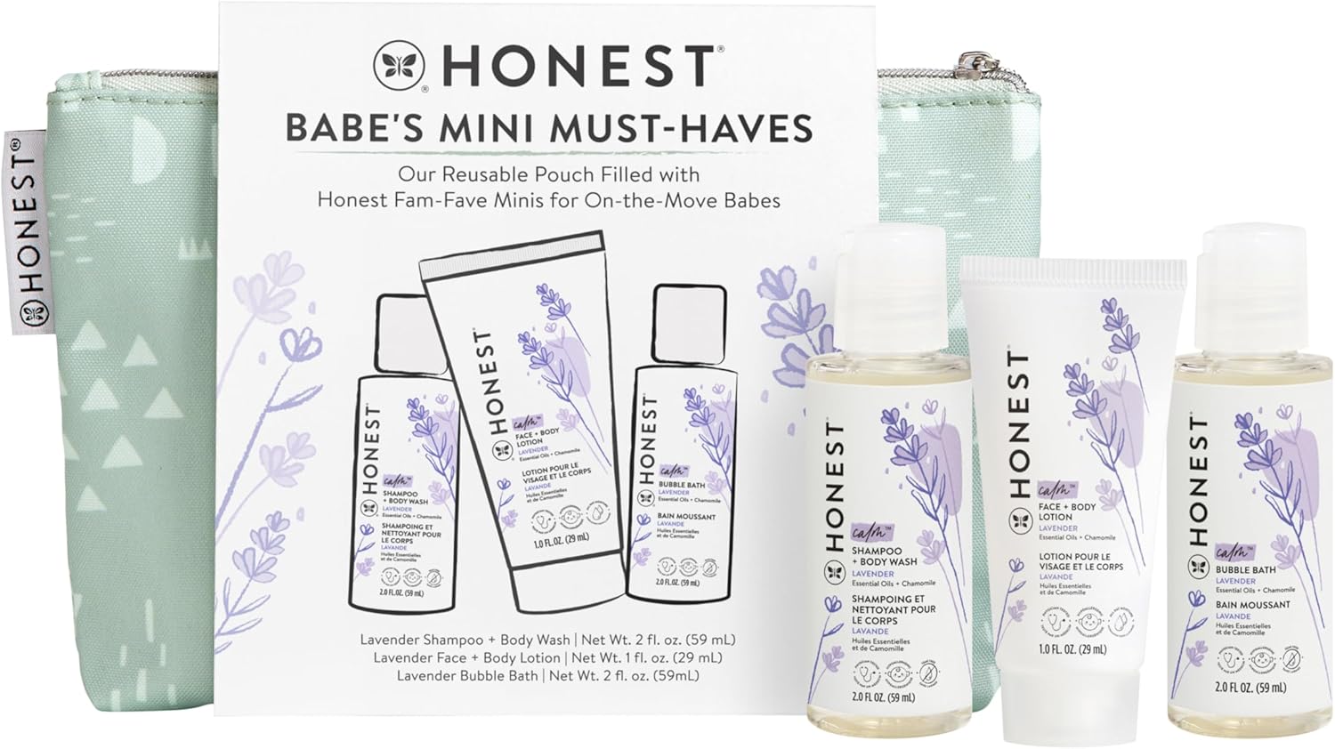 The Honest Company Babe's Mini Must Haves Gift Set Travel Size Hypoall