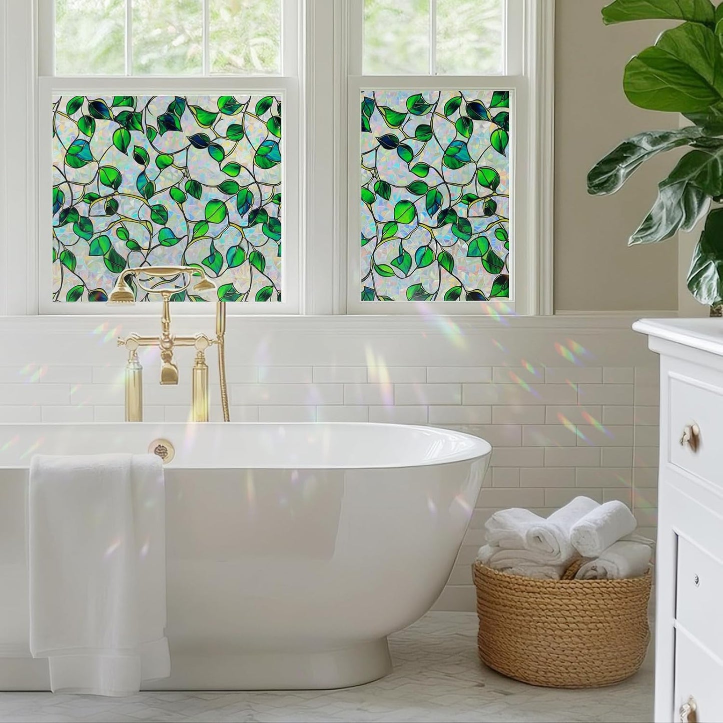 Rainbow Window Privacy Film,Heat Control,UV Blocking,Anti-Glare,Day & 