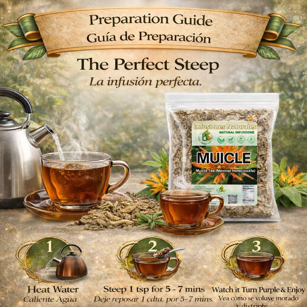 Muicle Herbal Tea (Mexican Honeysuckle) – 4 oz Loose Leaf – 100% Natur