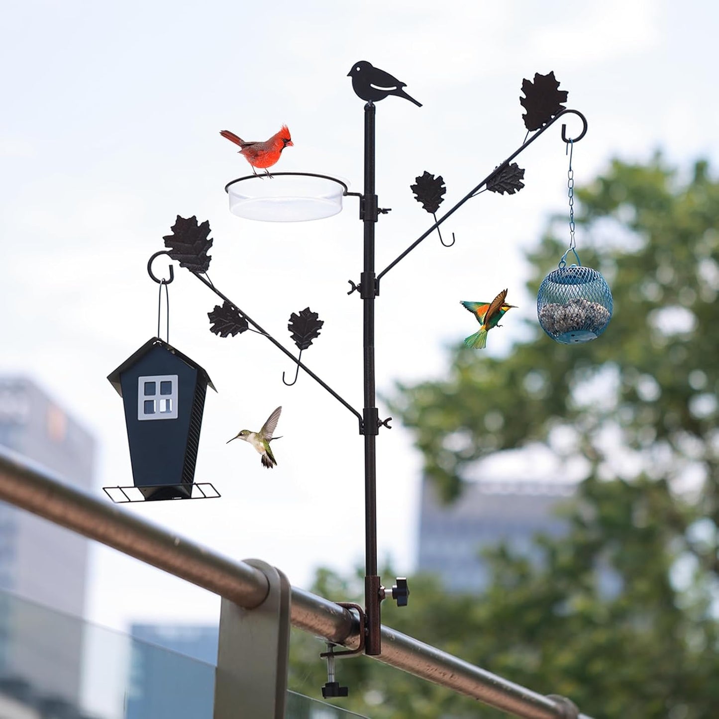 ERYTLLY 42in Deck Bird Feeder Station Kit, Wild Birds Bird Feeding Sta