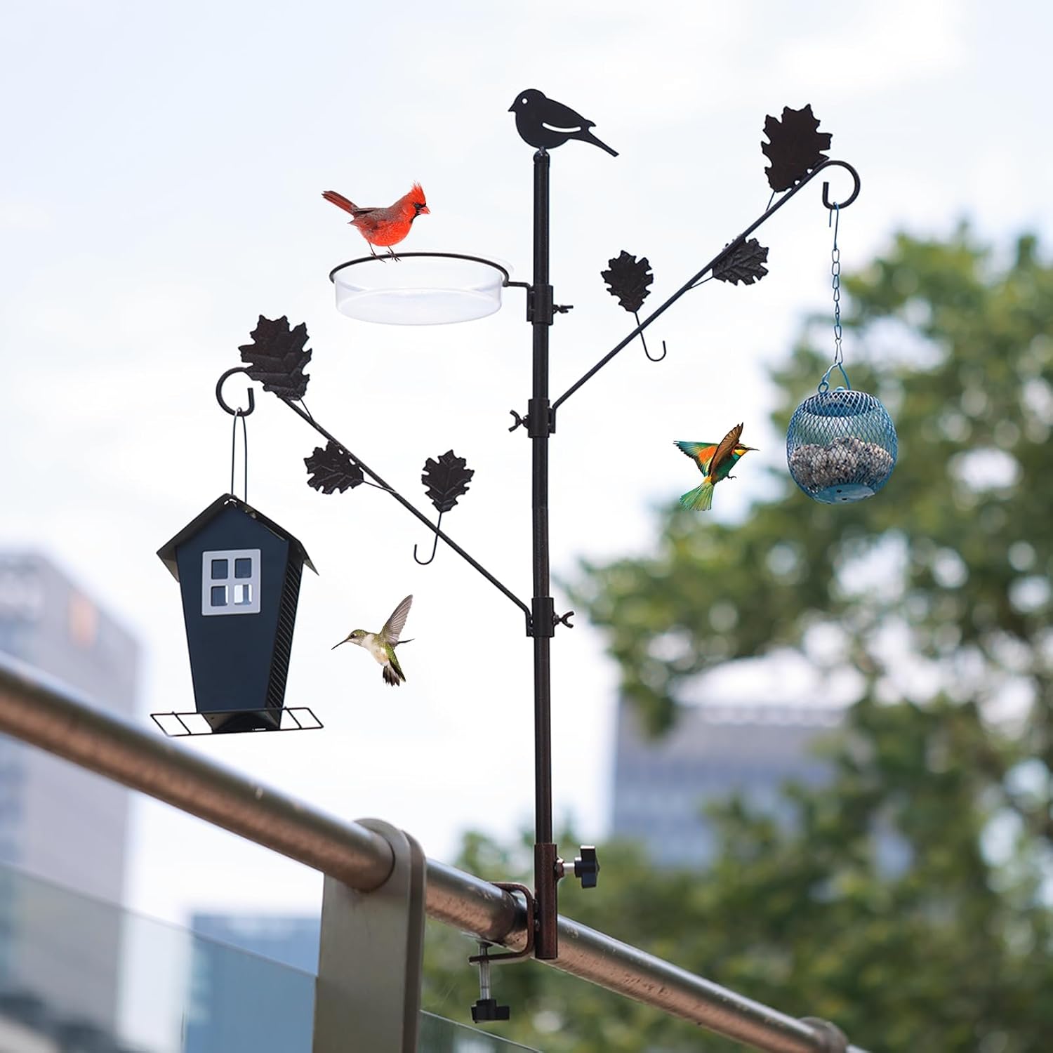 ERYTLLY 42in Deck Bird Feeder Station Kit, Wild Birds Bird Feeding Sta