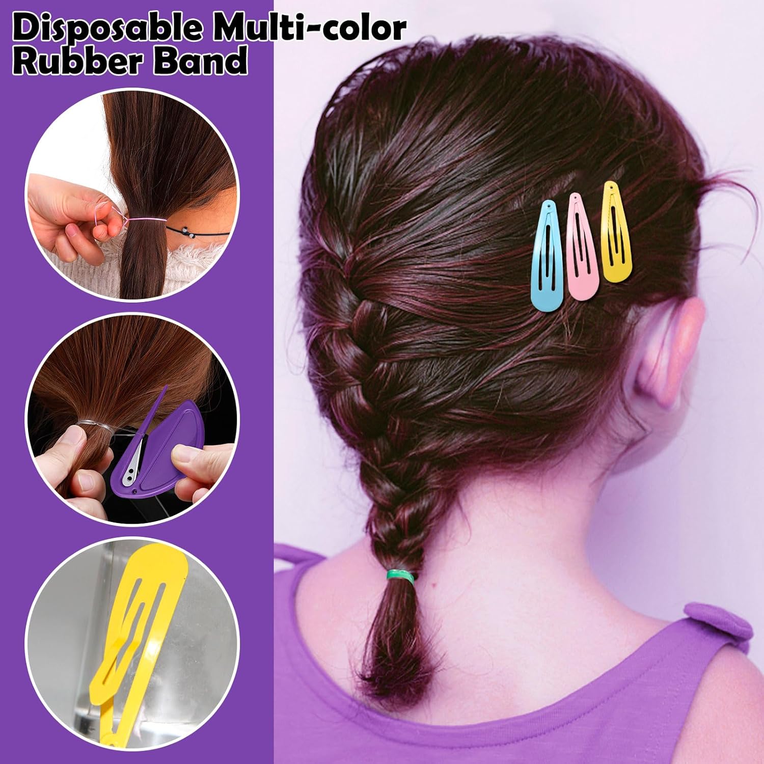 32 Colors Small Hair Rubber Bands with 16 Styling Tools, 2000 Pcs Elas