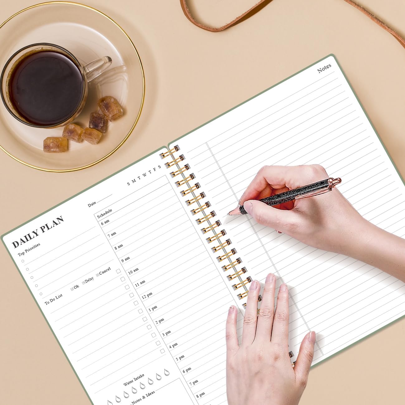 Daily Planner Undated - B5 To Do List Notebook Hourly Schedules, Spira
