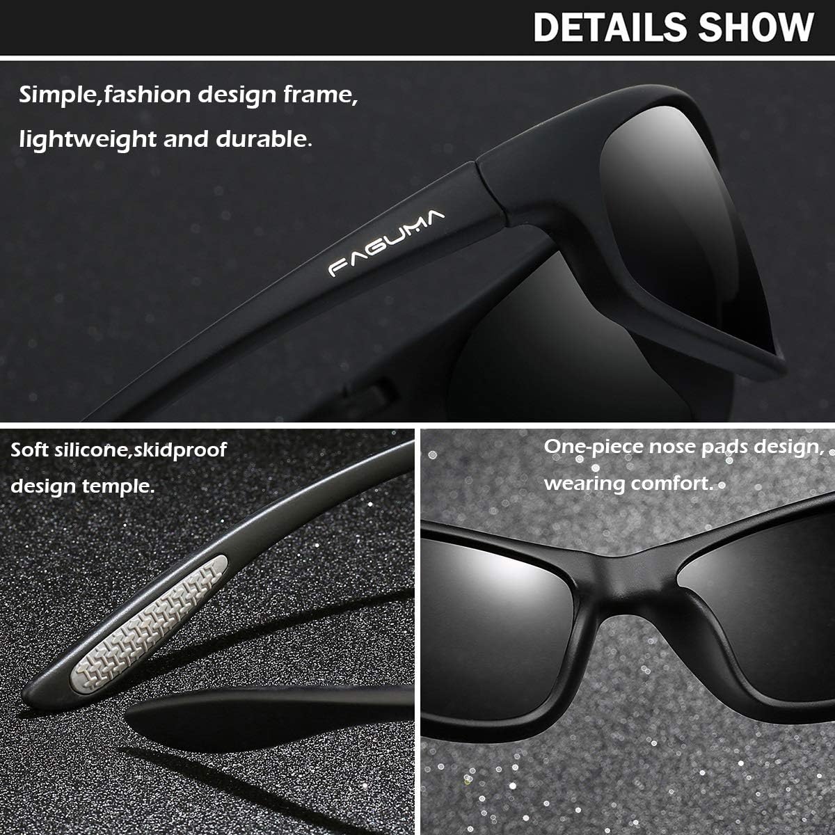 FAGUMA Polarized Sports Sunglasses For Men Cycling Driving Fishing UV4