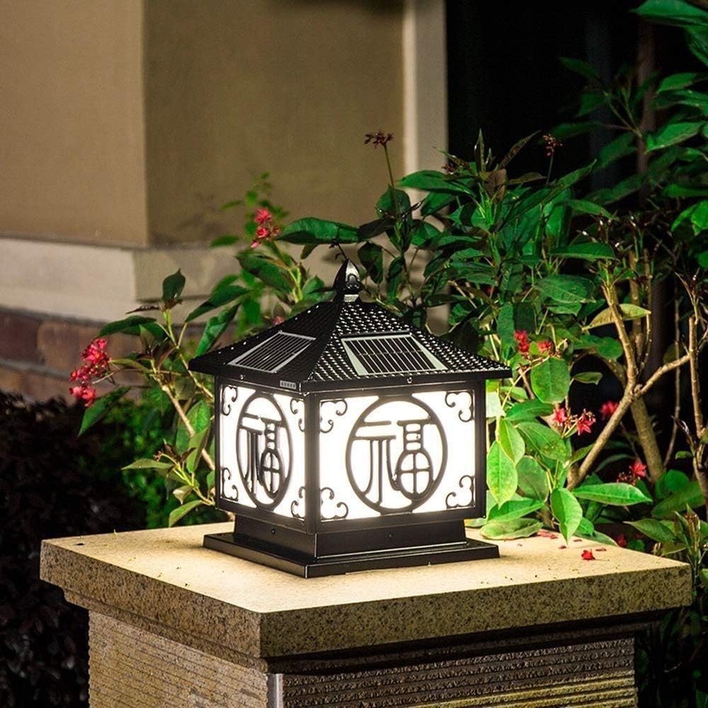 Post Lights Outdoor Vintage Solar Light Garden Column Headlight Wall Home Villa Rural Waterproof Led Door Retro Industrial Street Pillar Porch Patio