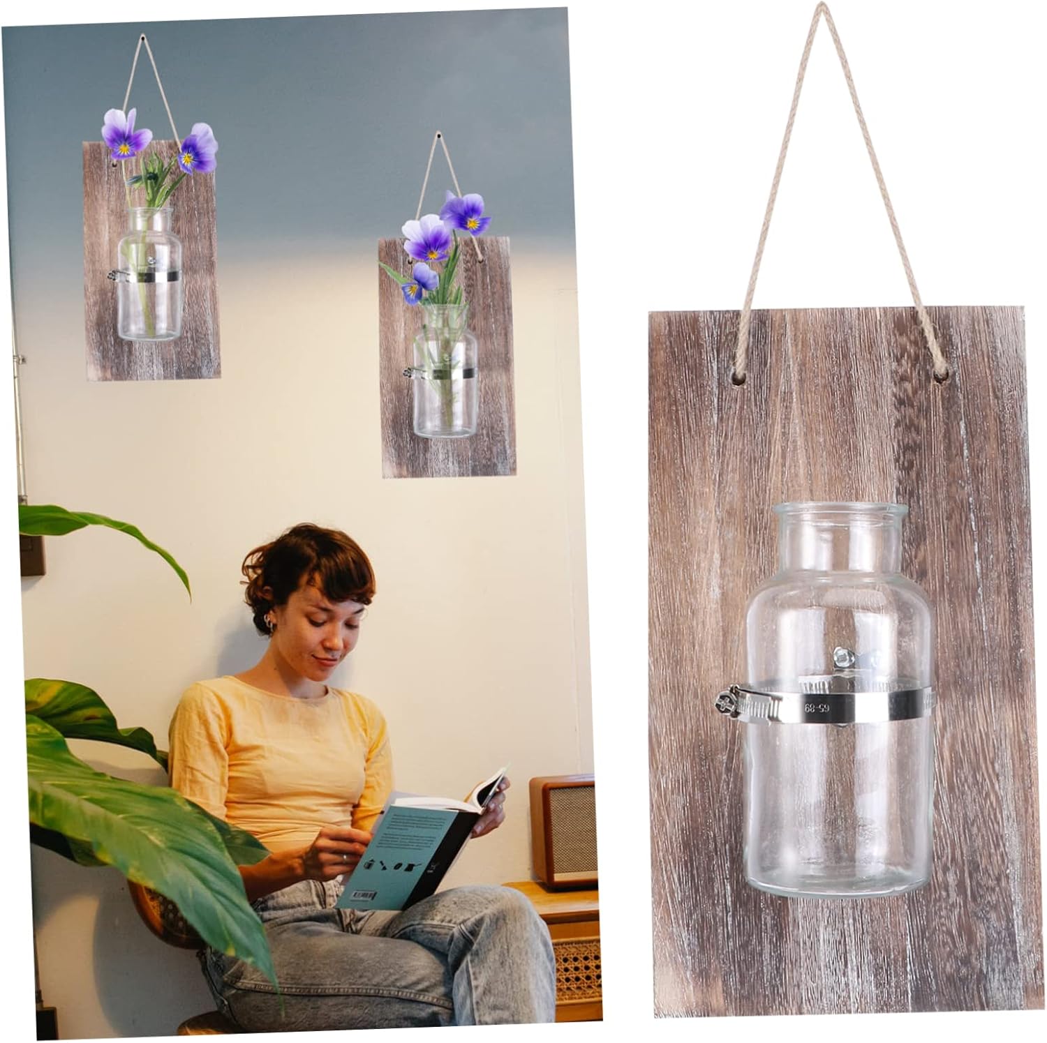 PRETYZOOM Creative Wall Vase Handcrafted Hanging Planter for Home Deco