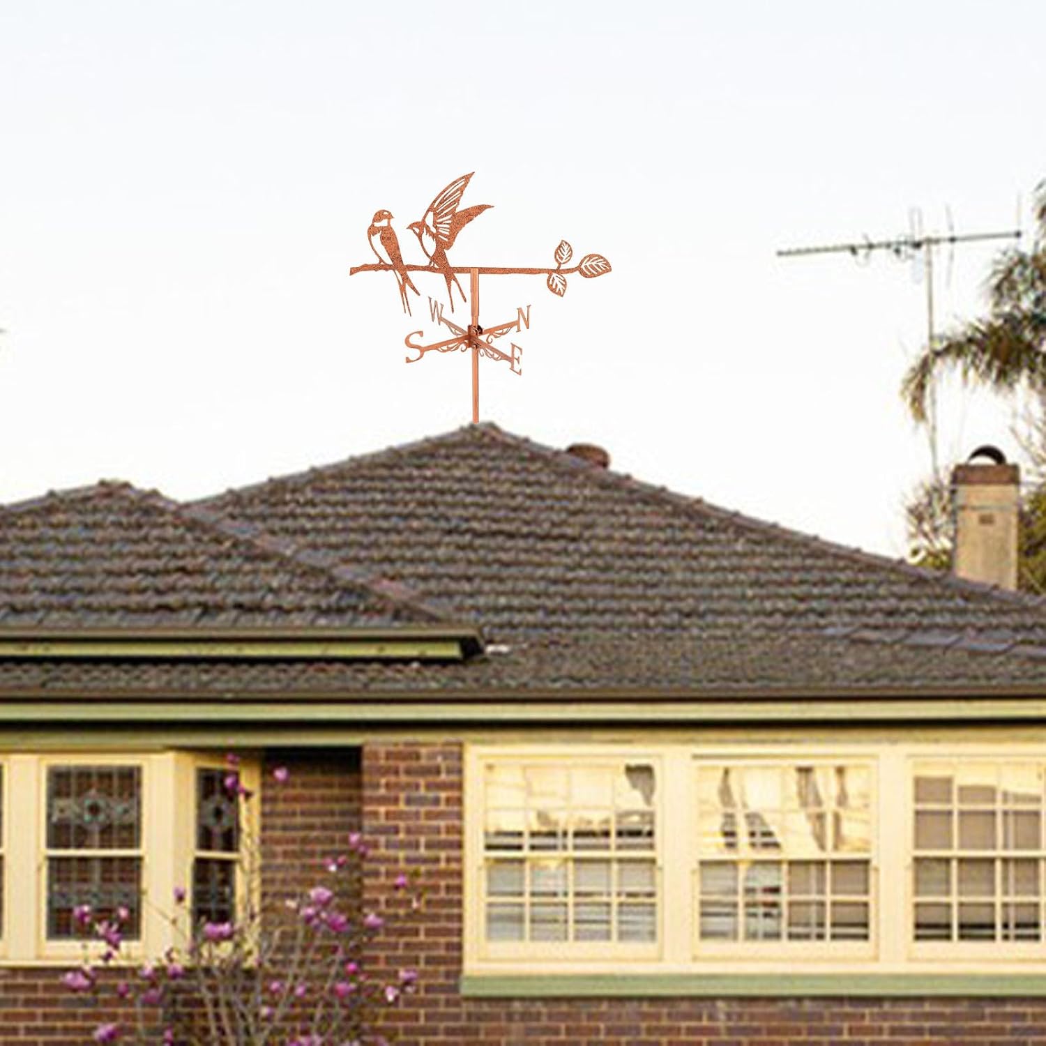 SUPERDANT Swallow Weather Vane Bird Tree Branch Wind Vanes for Yard An