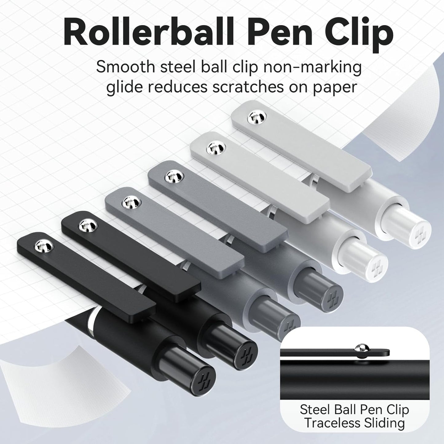 Gel Pens, 6 Pcs 0.5mm Fine Point Black Ink Pen With Smooth Writing, Of