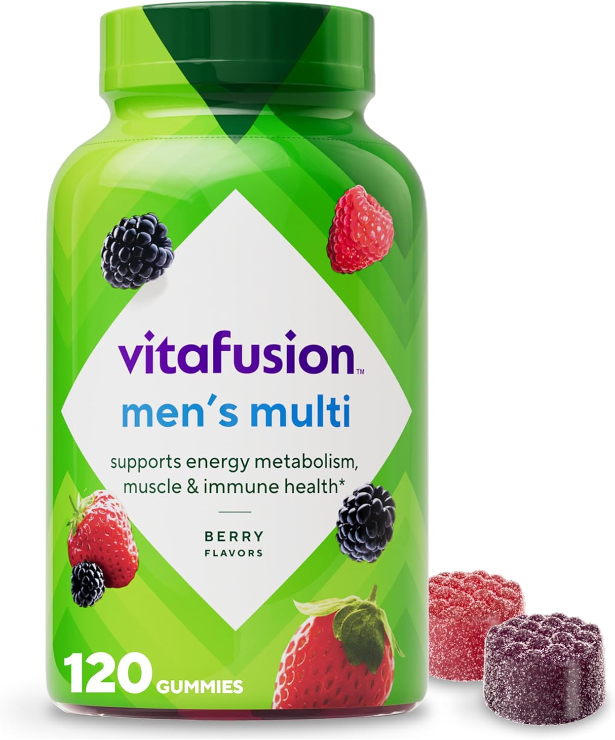 vitafusion Adult Gummy Vitamin Supplement for Men, Berry Flavored, A, 
