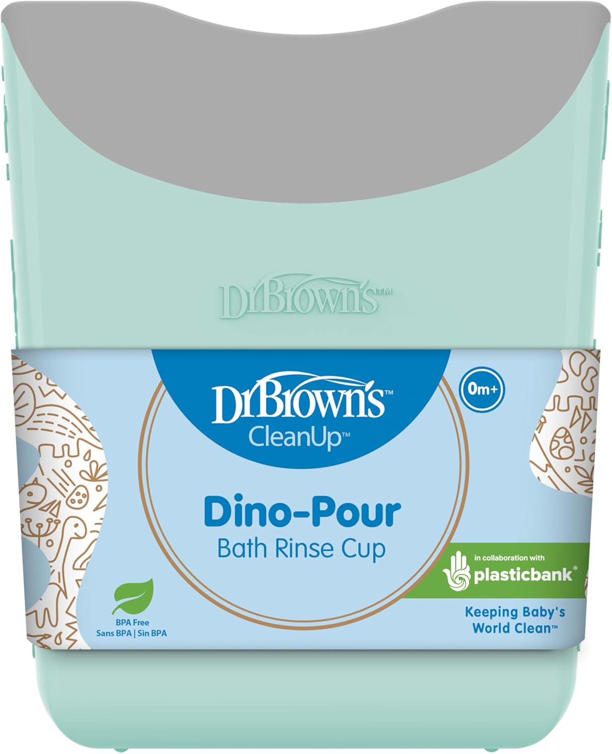 Dr. Brown's CleanUp Dino-Pour Baby Bath Rinse Cup, Tear-Free Rinsing f