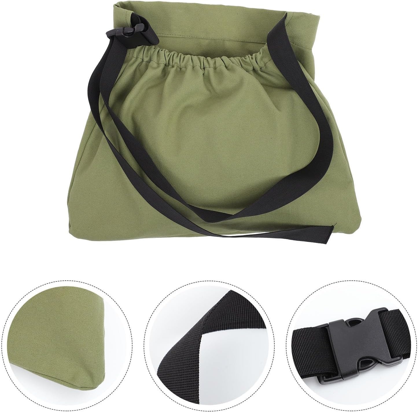 Milisten Fruit Picking Apron Vegetable Harvesting Pouch with Waist Strap, Outdoor Garden Storage Bag for Fruits and Vegetables, Sturdy Green Mesh Apron for Orchard and Farm Use