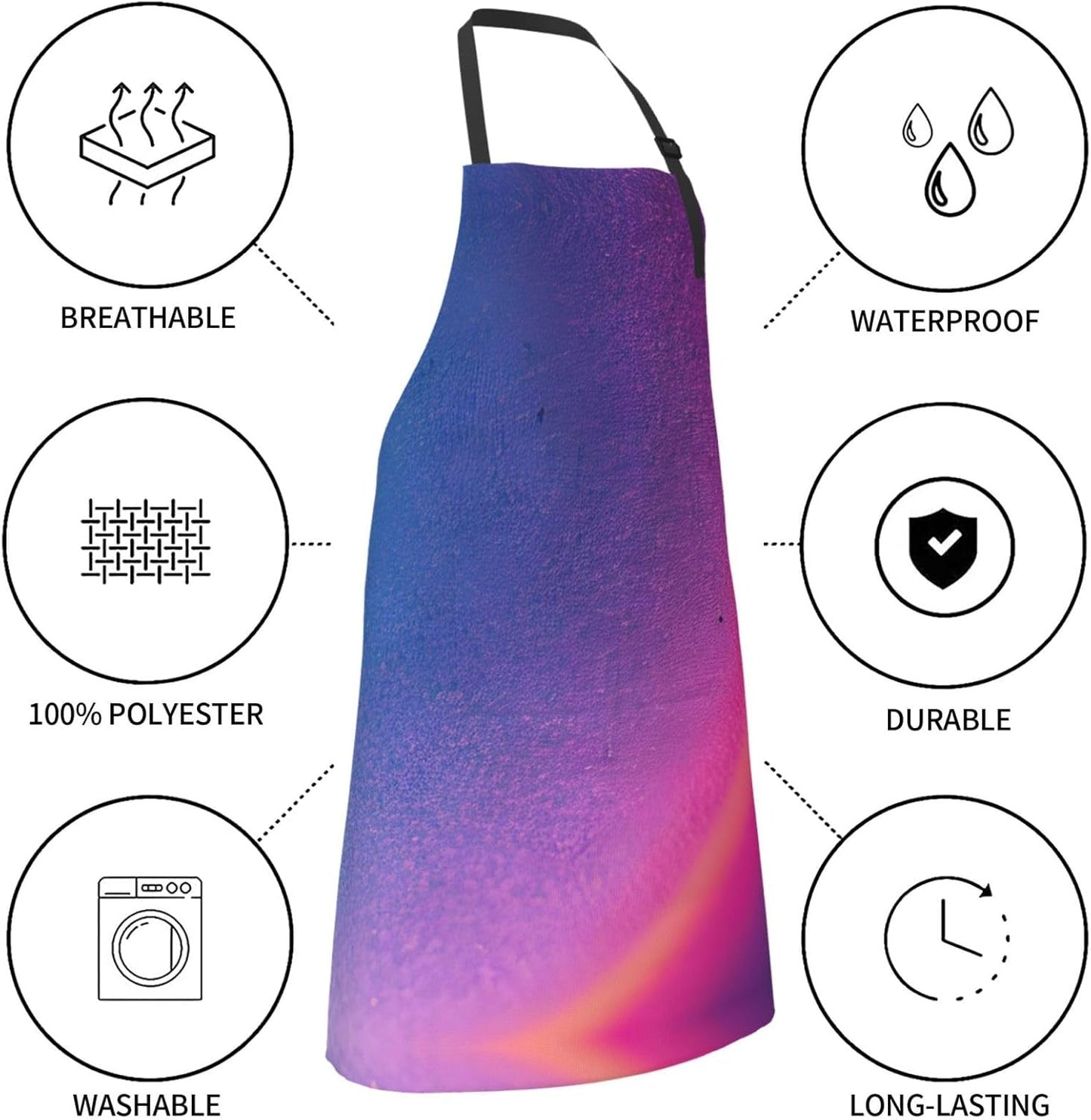 Abstract Geometric print Waterproof chef's apron with pocket apron for