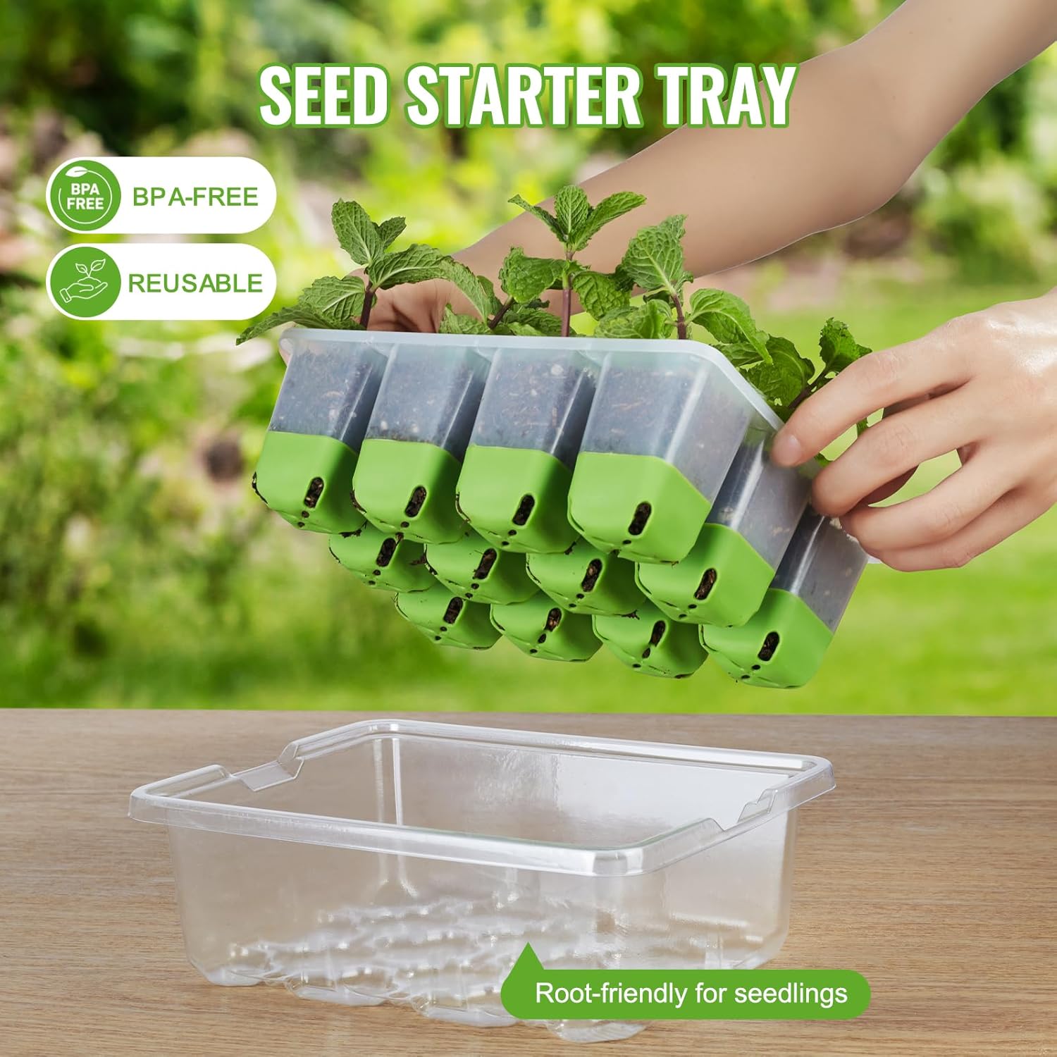 Backyard Expressions 5-Pack Silicone Seed Starter Kit – Reusable 60-Ce