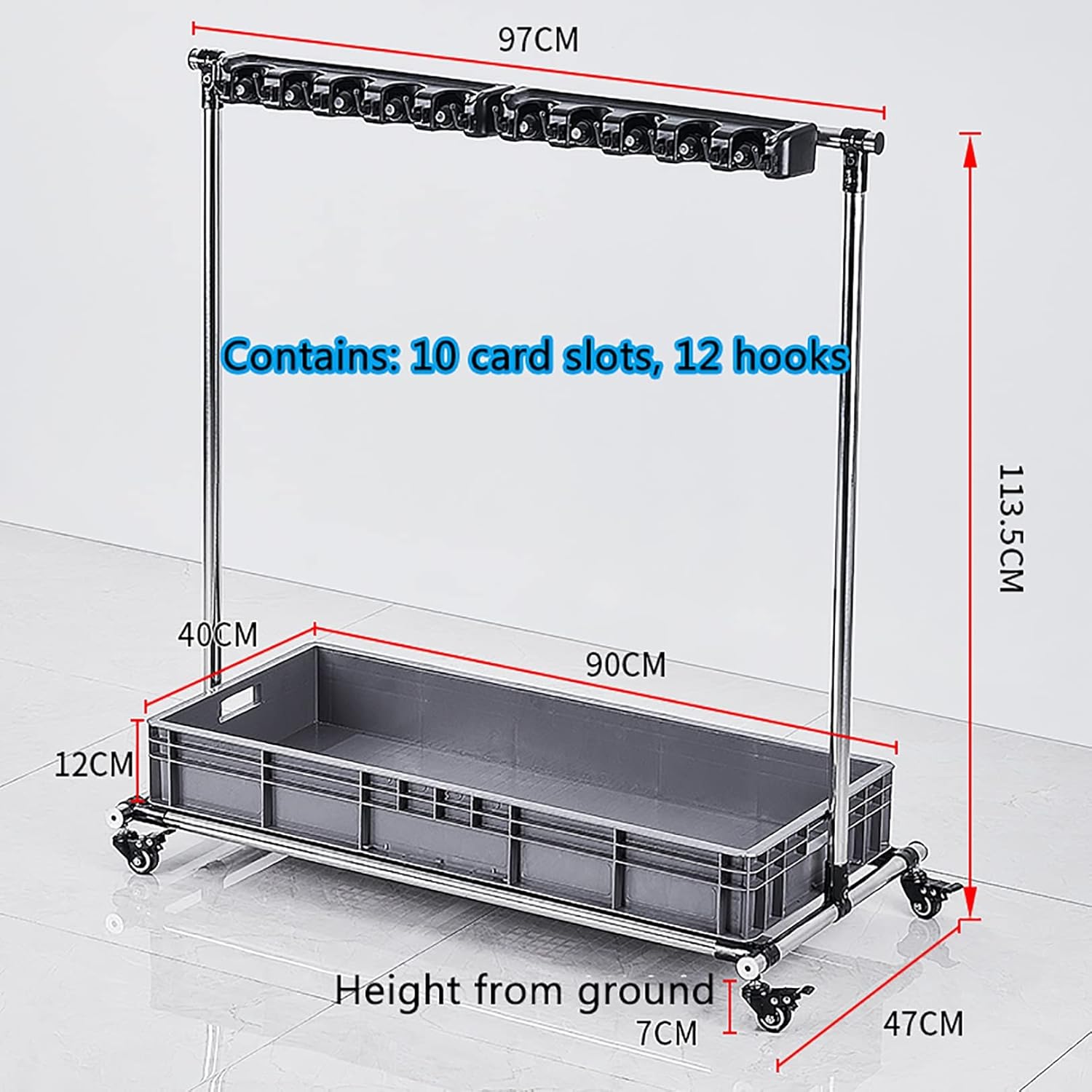 Floor Standing Cleaning Tool Cart,Movable Floor Standing Mop Broom Hol
