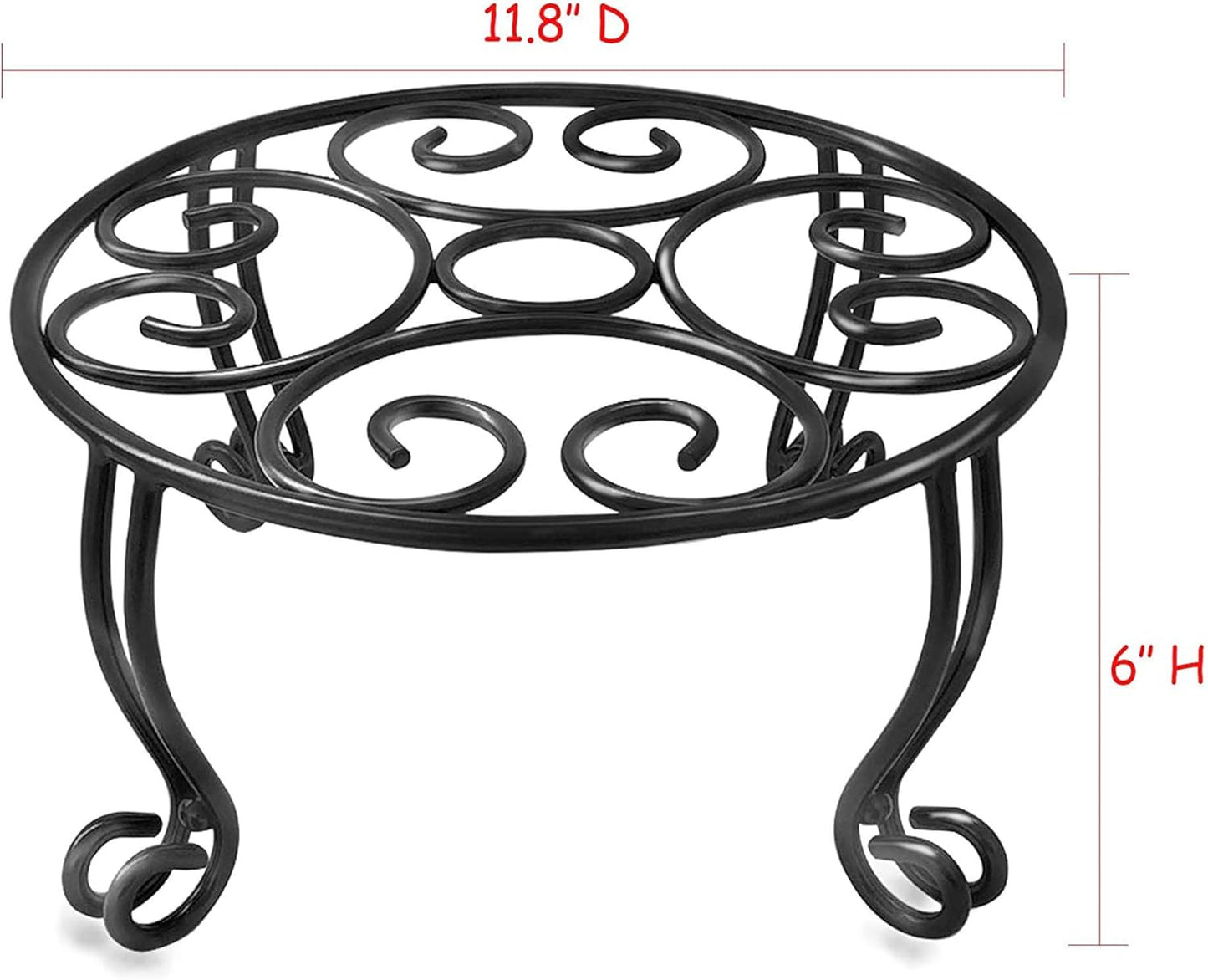 Metal Outdoor Plant Stand 11.8IN Diameter Heavy Duty Plant Pot Stands 