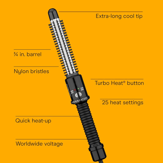 Conair Instant Heat Curling Iron Brush, 3/4-Inch Barrel Curling Brush 