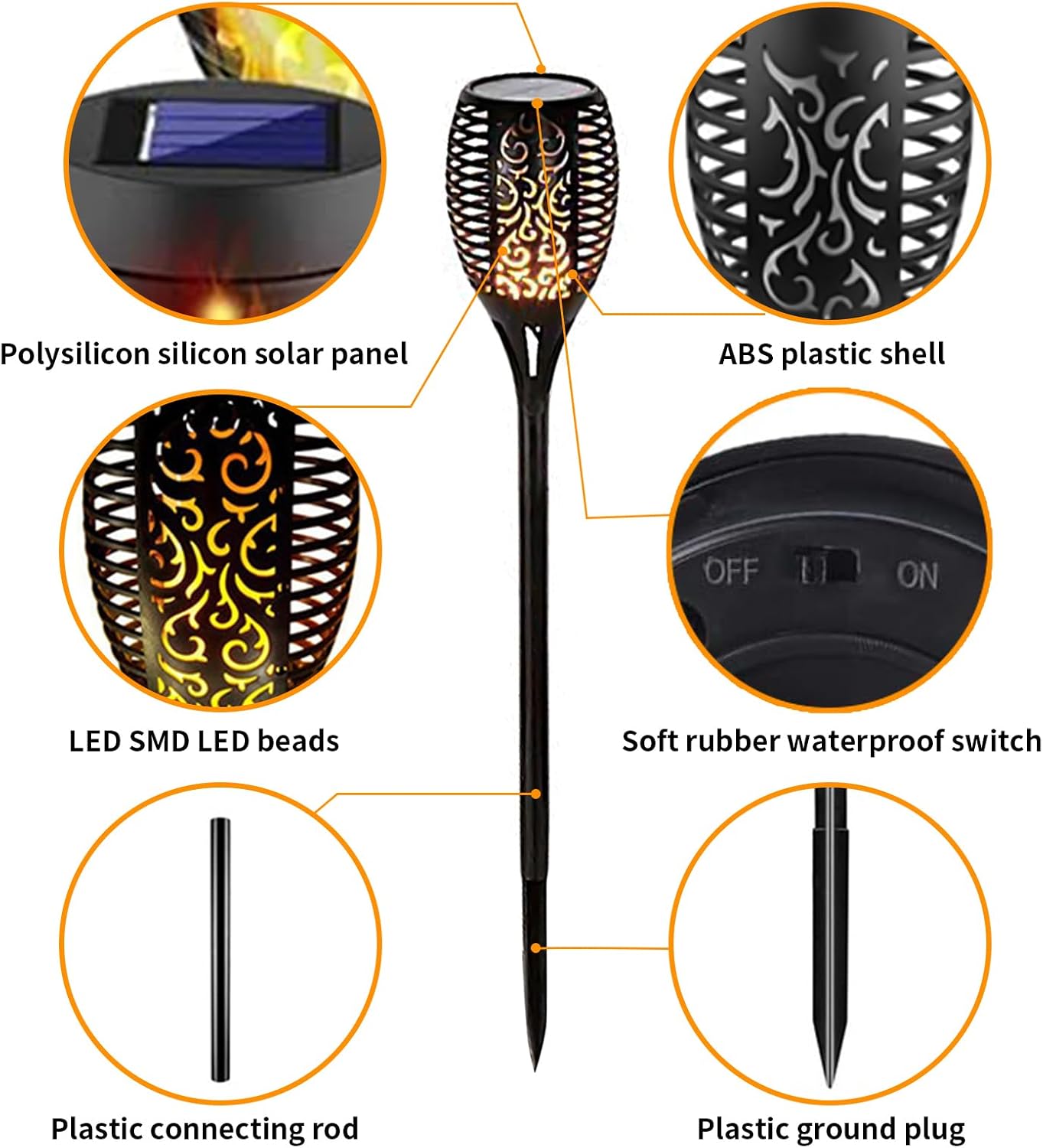 Swingers Solar Lights Outdoor,Solar Torch Lights with Flickering Flame