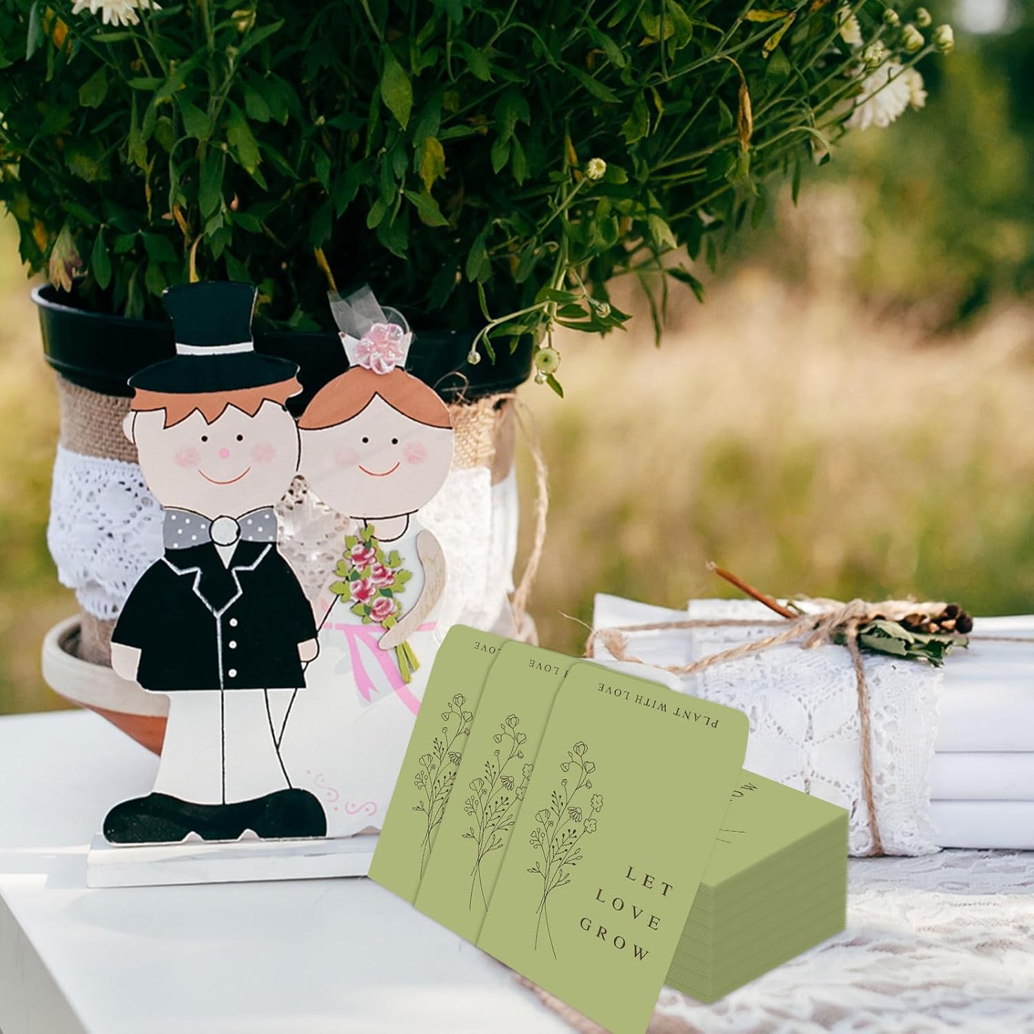 Whaline 200 Pcs Self Adhesive Wedding Favor Seed Packets Let Love Grow