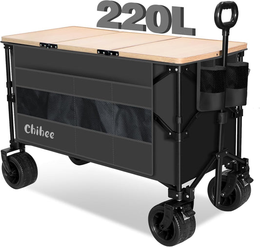 Chihee Garden Cart Collapsible Outdoor Utility Wagon Cart,Folding Beac