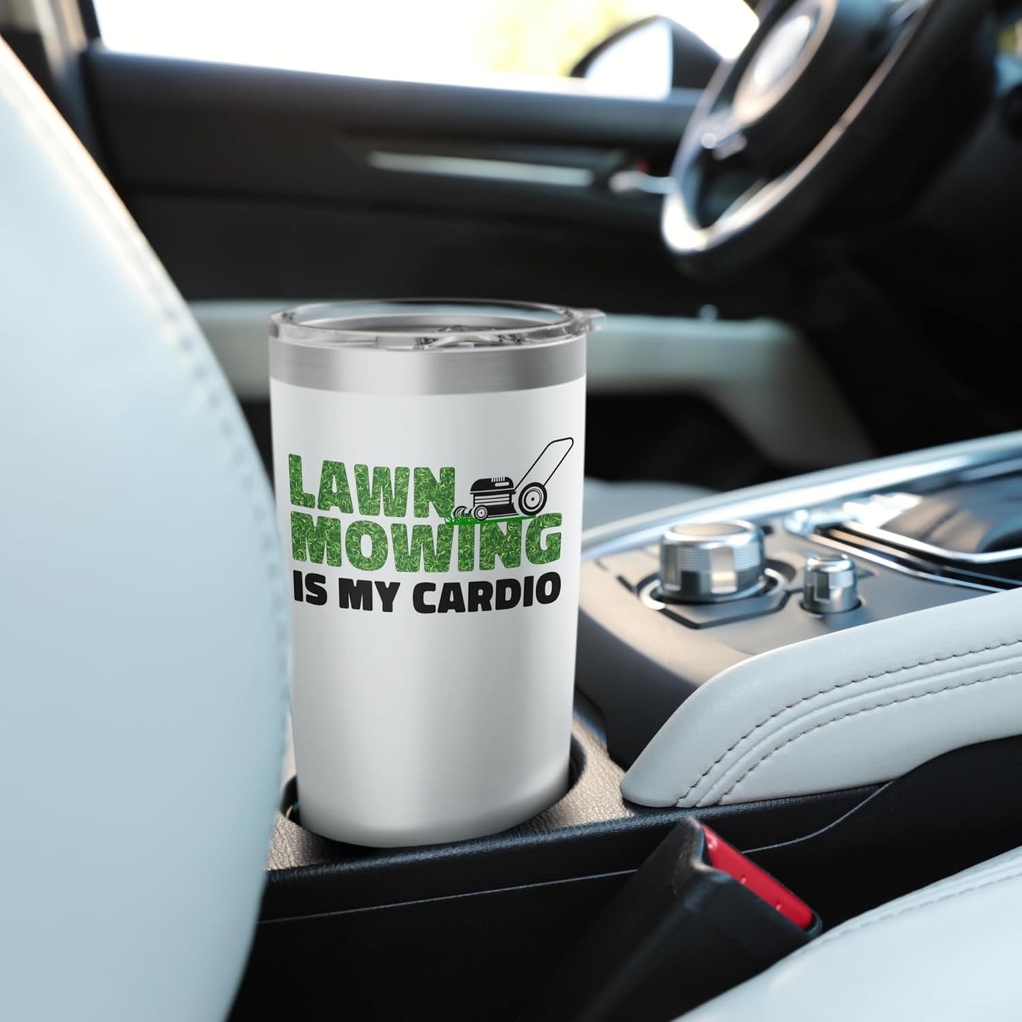 Lawn Mower Mowing Dad Father Landscaper Lawn Mowing Is My Stainless Steel Insulated Tumbler