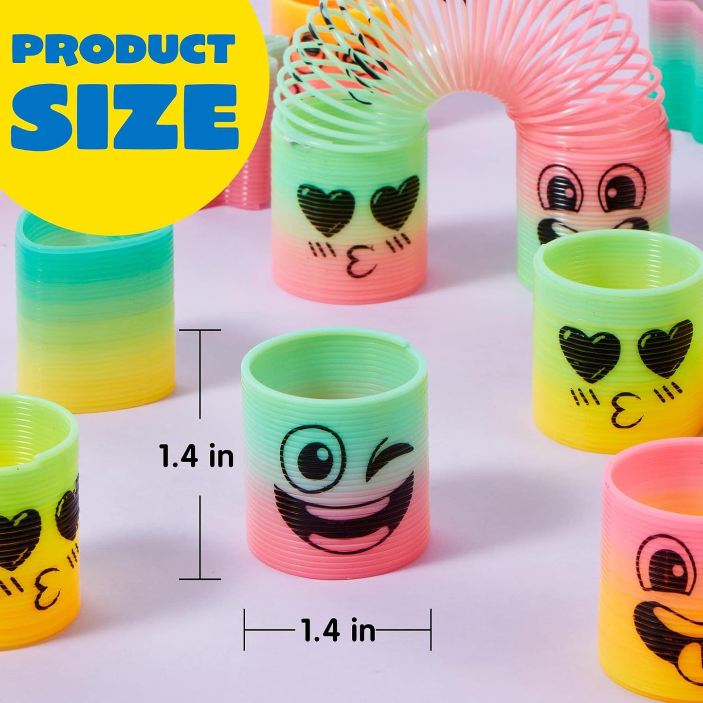 JOYIN 30 Pcs Spring Rainbow Party Favor, Mini Plastic Coil Spring Toy, Fidget Stress Coil Mini Springs Bulk Toys for Carnival Prize Birthday, Easter Goodie Bag Stuffers