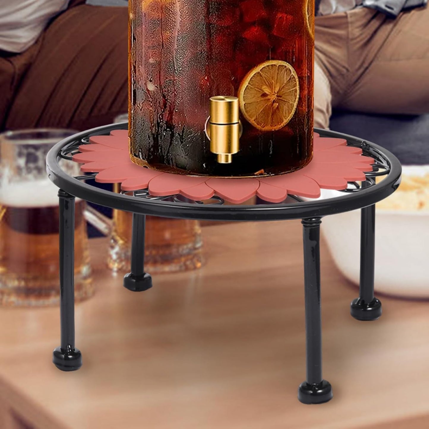 Plant Holder Stand - Water Drink Stand Holder with Anti-Slip Pad,Glass Beverage for Drinks, Beverage Drinking Crock for Kitchen