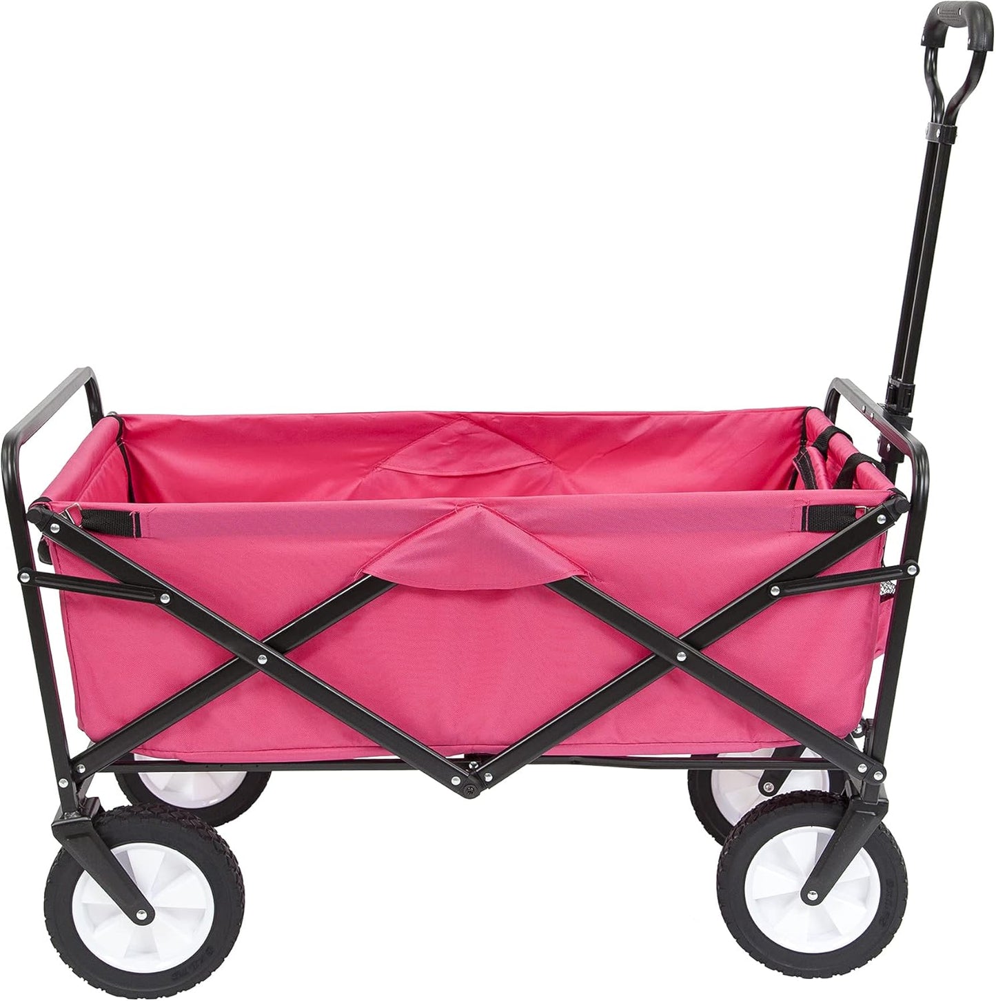 Mac Sports Mac Wagon (WTC-118) Pink & Heavy Duty Steel Frame Collapsible Folding 150 Pound Capacity Outdoor Camping Garden Utility Wagon Yard Cart, Red
