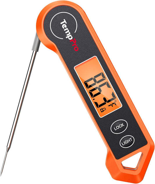TempPro TP19H Digital Meat Thermometer for Cooking with Ambidextrous Backlit and Motion Sensing Kitchen Cooking Food Thermometer for BBQ Grill Smoker Oil Fry Candy Instant Read (Previously ThermoPro)