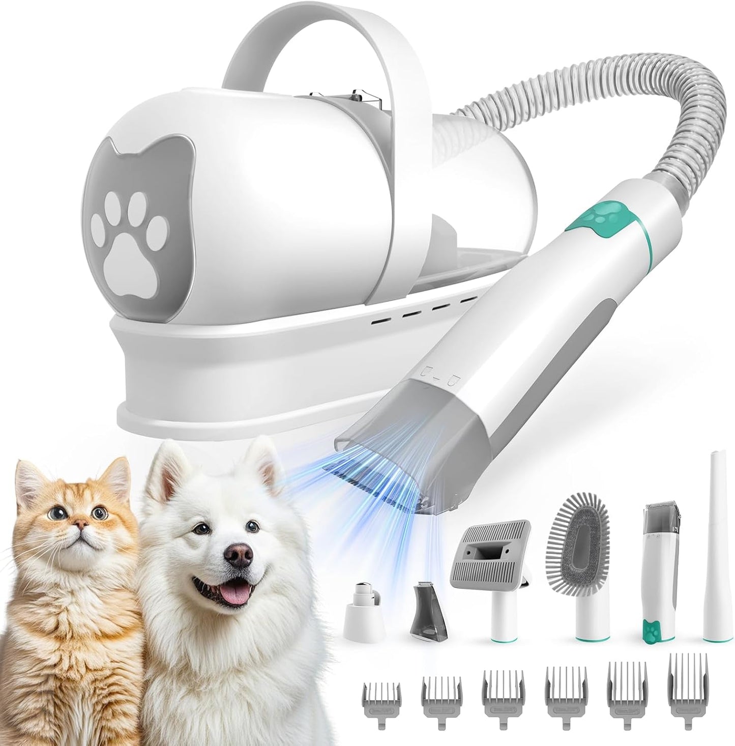 Dog Grooming Kit, Pet Grooming Vacuum with Pet Clipper Nail Grinder, D