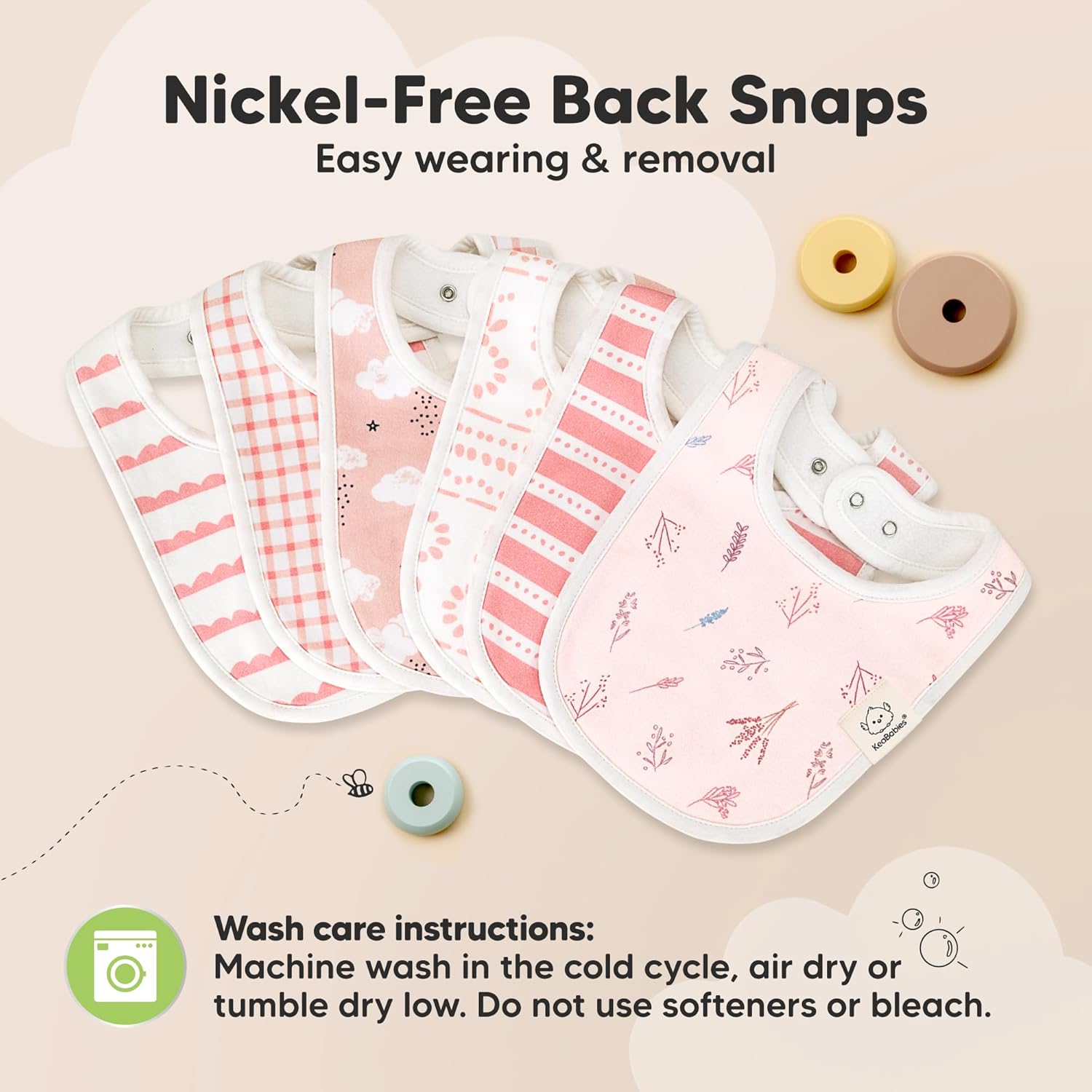 8-Pack Organic Baby Bibs for Boys, Girls - Soft Cotton Drooling and Te