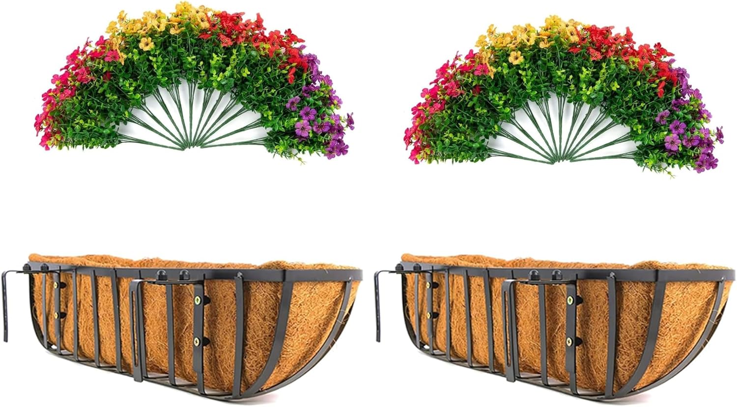 Artificial Faux Hanging Plants Flowers Basket for Summer Outdoor Outsi