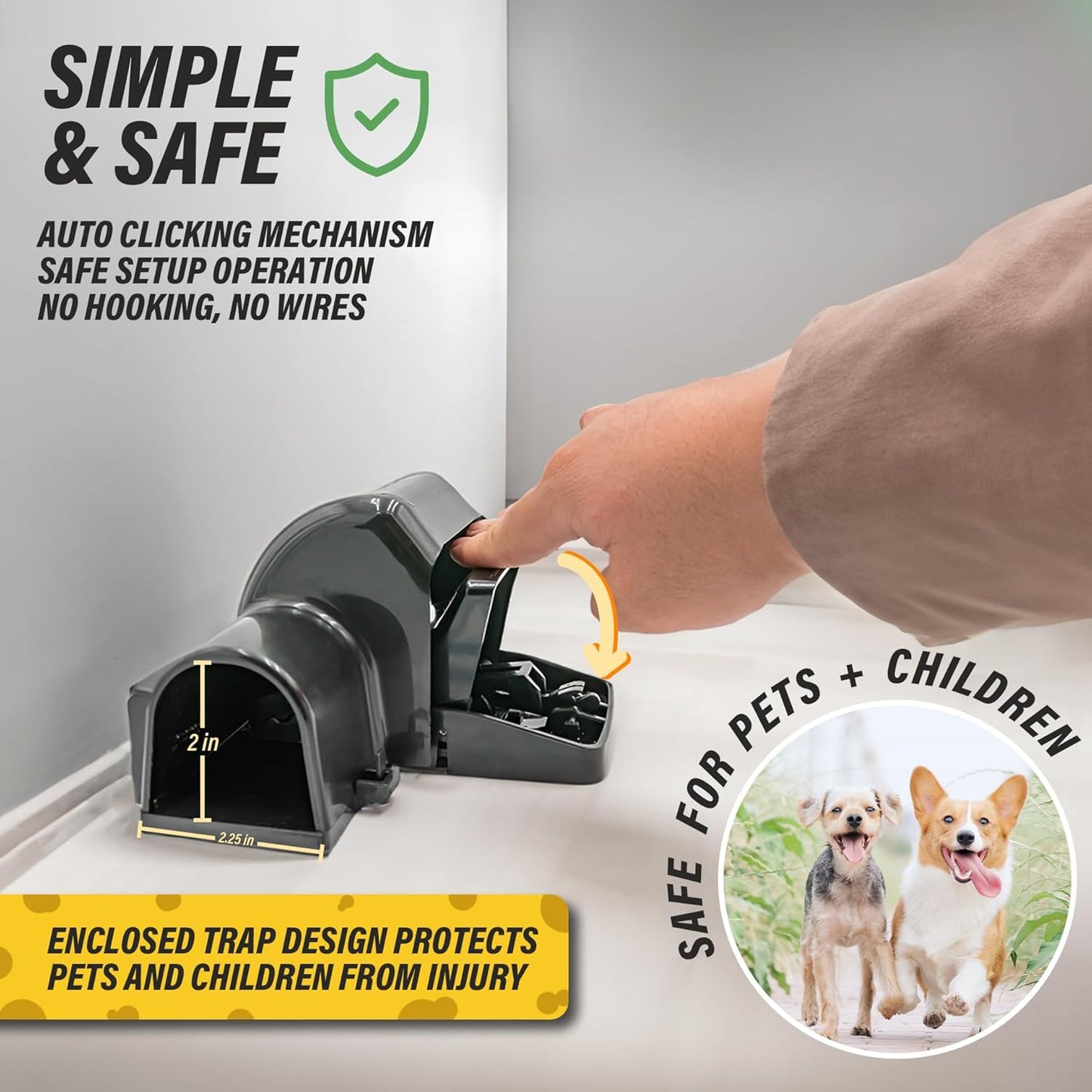 TRATPER Rat and Chipmunk Traps. Prevents Accidental Triggering with Du