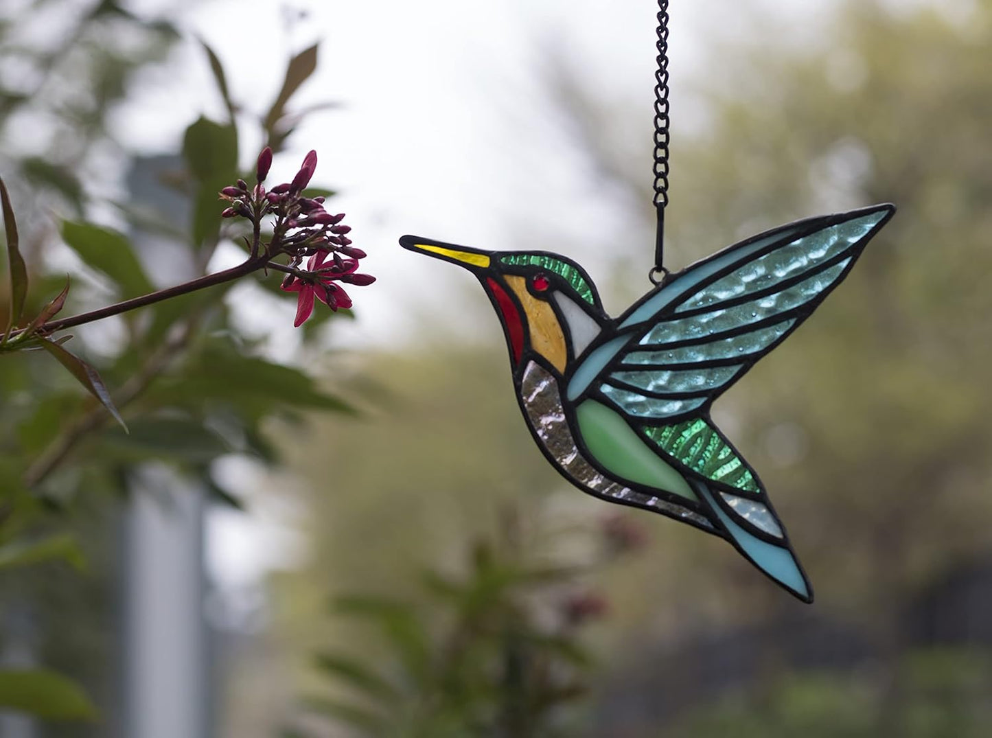 Stained Glass Birds Window Hangings, Stained Glass Hummingbird Decorations,Bird Suncatcher for Window Decor Hummingbird Gifts for Mom,Bird Lovers