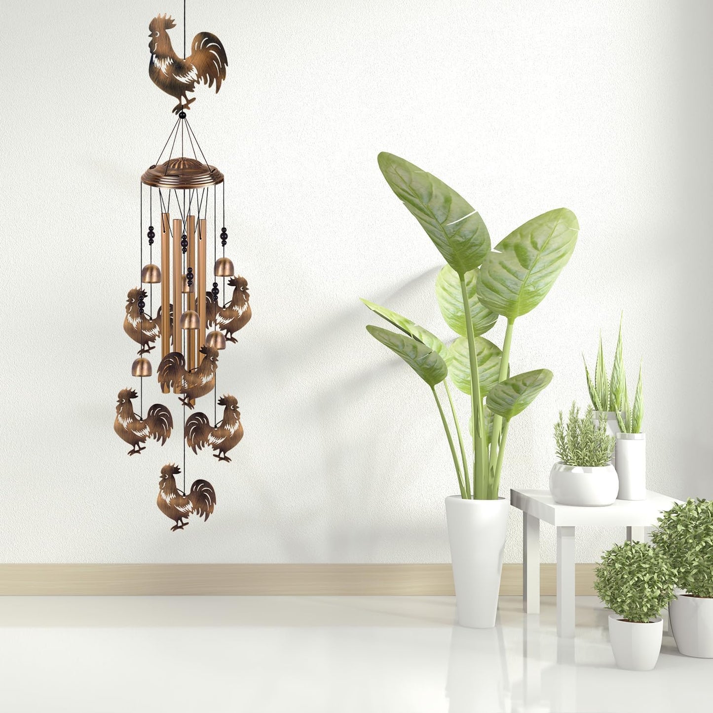 Bronze Chickens Wind Chimes for Home, Garden, Balconies, Rooms, Patio,
