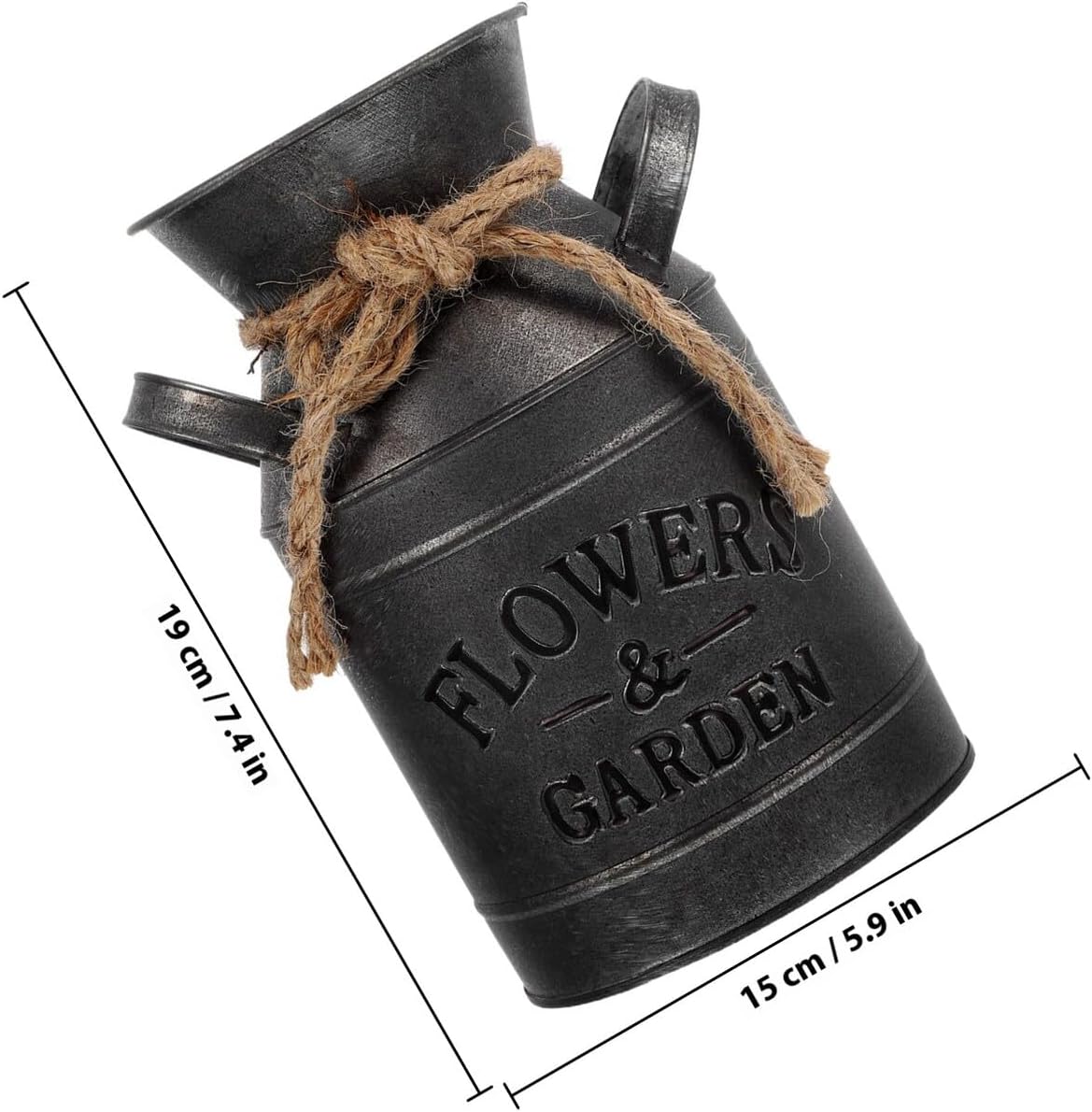 Vintage Milk Can Flower Vase 10x19x11.5cm Rustic Galvanized Iron Plant