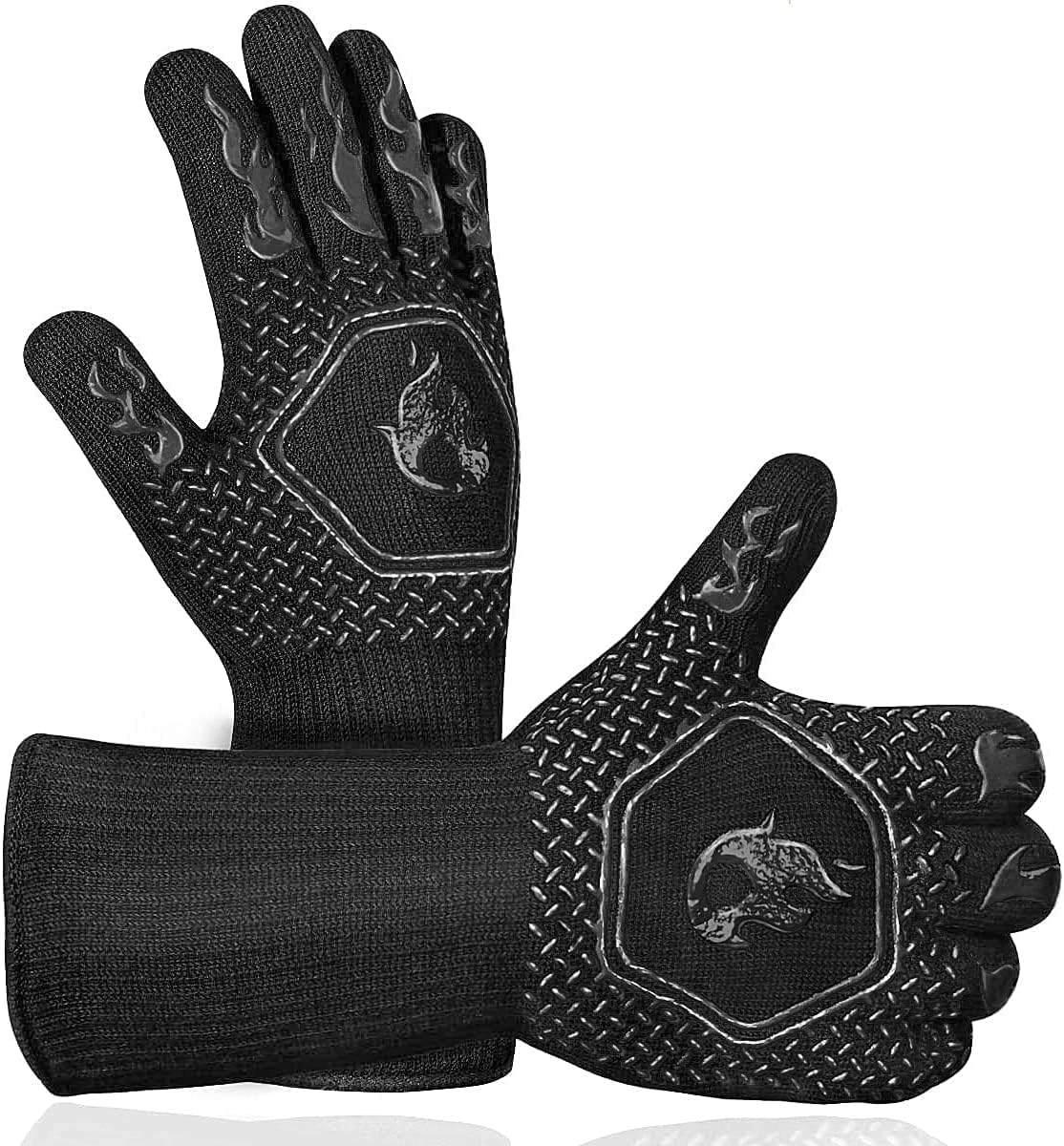 HAMITOR BBQ Grill Gloves : 1472℉ High Temp Resistance Fireproof Glove 