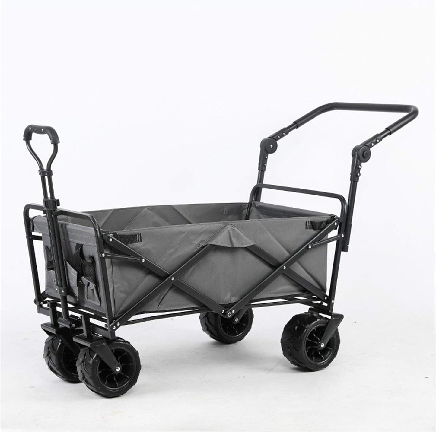 Garden Trolley Outdoor Utility Wagon Folding Garden Beach Shopping Camping Cart Garden Trolley Carts Easy Transport(Yellow Szie)(Yellow Szie)/Gray/Szie