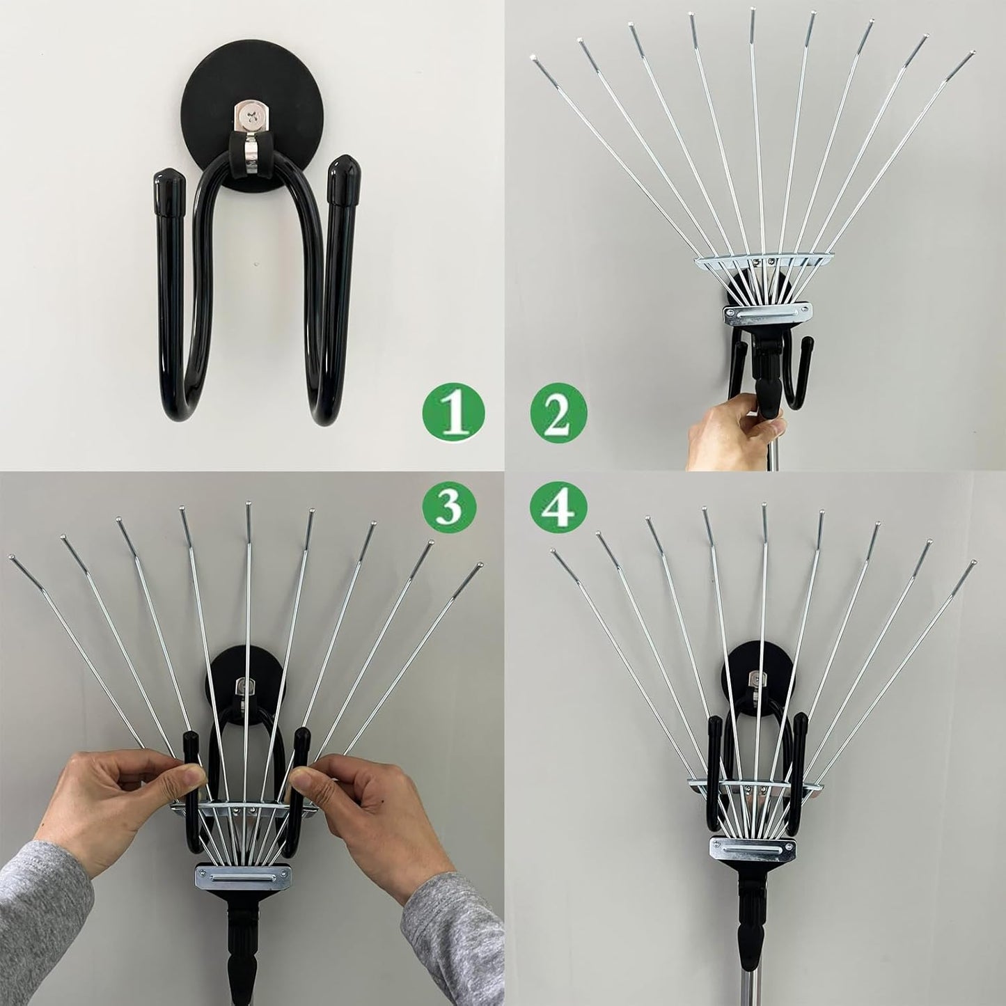 2 Pack Garage Magnetic Hooks Heavy Duty, Utility Magnet Storage Hooks,Garage Hanger&Organizer for Organizing Power Tools,Rake,Ropes,Pool Skimmer Net,Garden Tools,Pool Tools and More Equipment