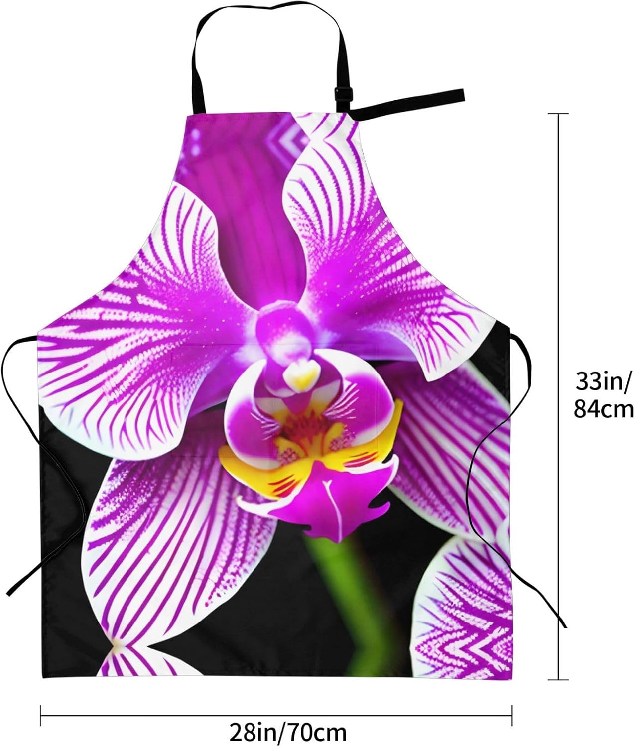 Orchid Flower print Waterproof chef's apron with pocket apron for kitchen cooking baking barbecue and gardening